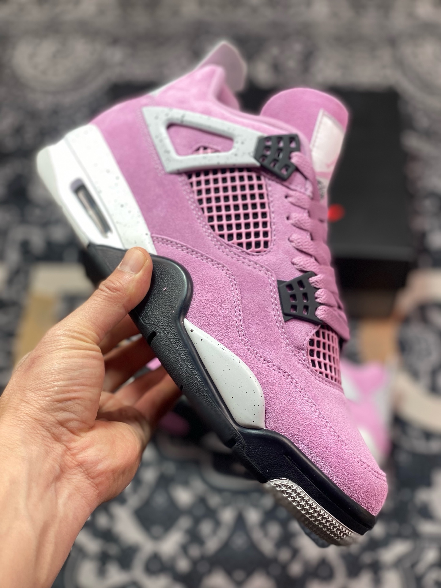 优选 原装级别 #Air Jordan AJ4 WMNS ”Orchid” 猛男粉  AQ9129-501