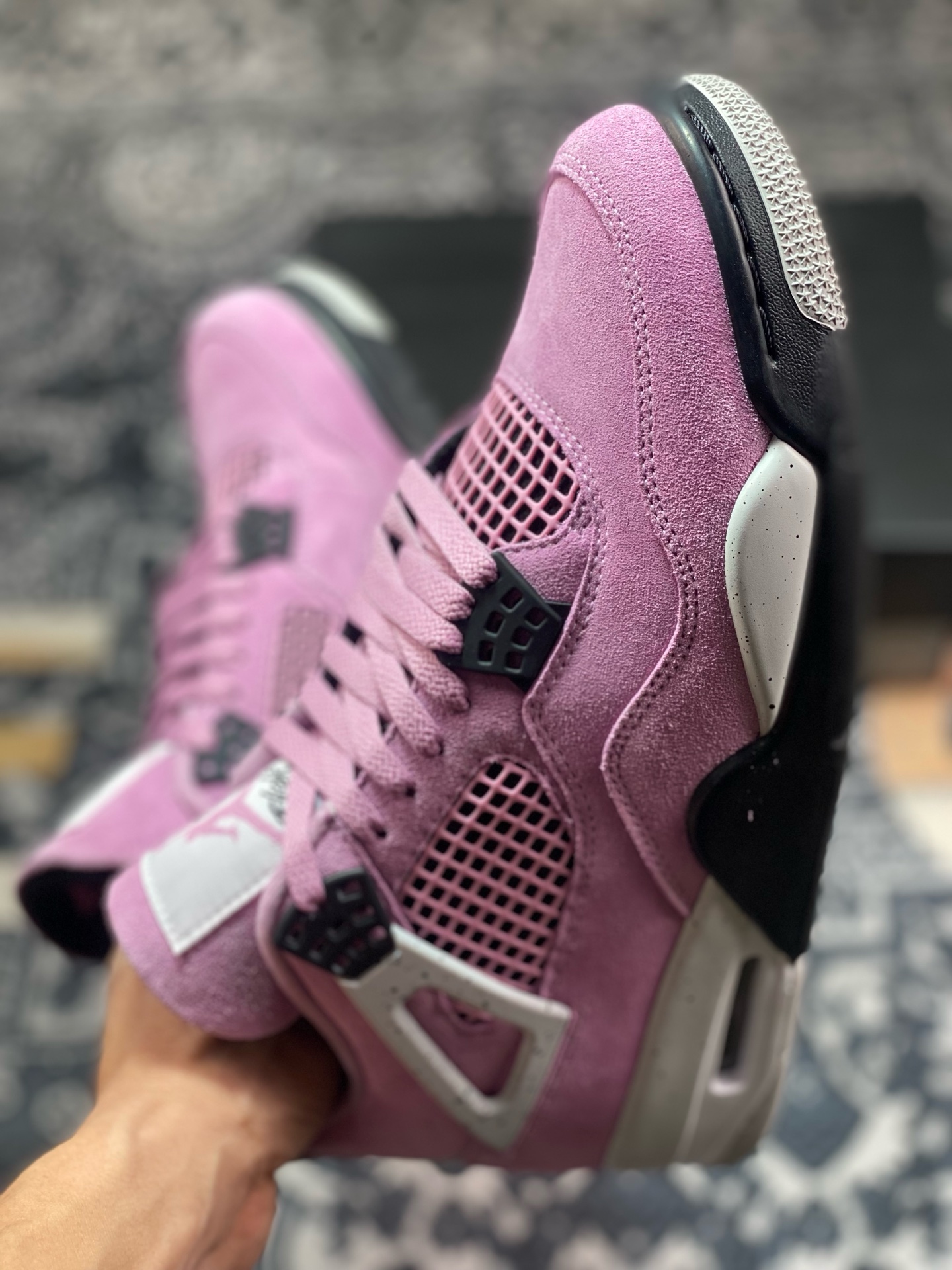 优选 原装级别 #Air Jordan AJ4 WMNS ”Orchid” 猛男粉  AQ9129-501