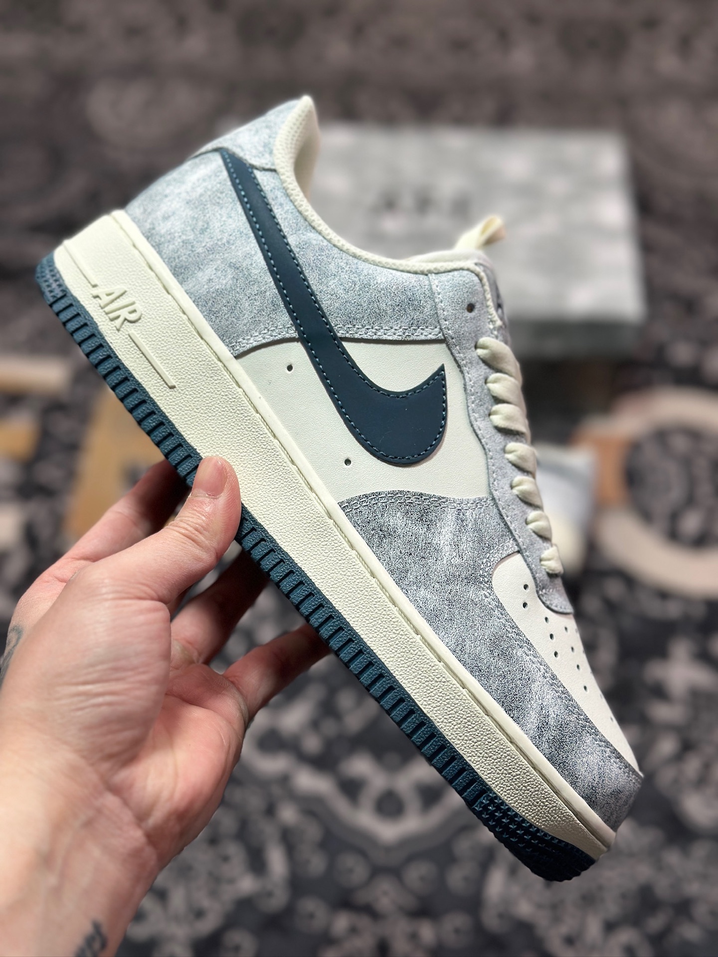 B4260  原装级别Nike Air Force 1 Low 07 岩石蓝  BX5815-535