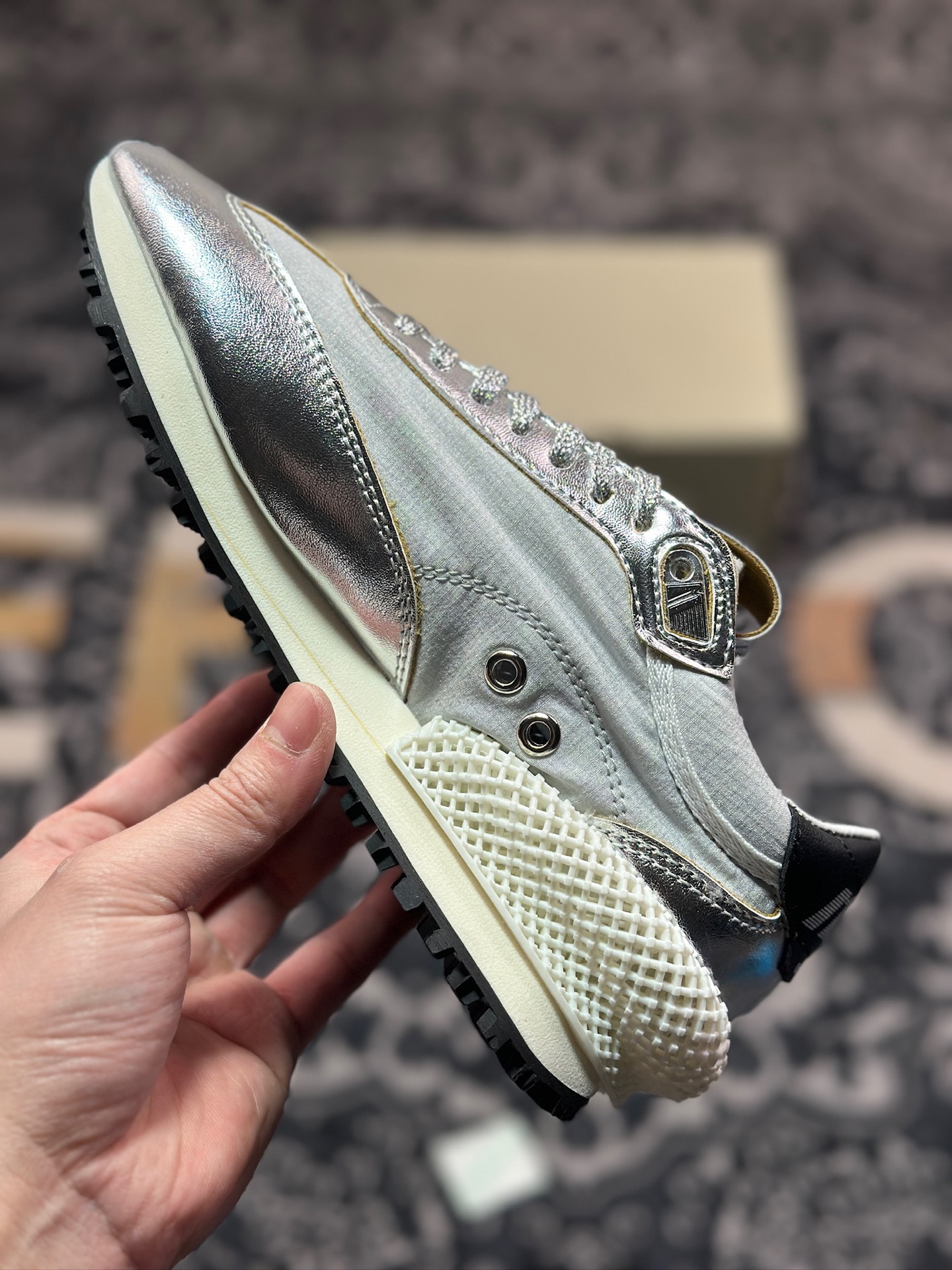 B3260  GGDB/Golden Goose Marathon Leather Trimmed sneakers 马拉松系列低帮跑鞋“皮革金属银黑” GMF00684.F005667.60246