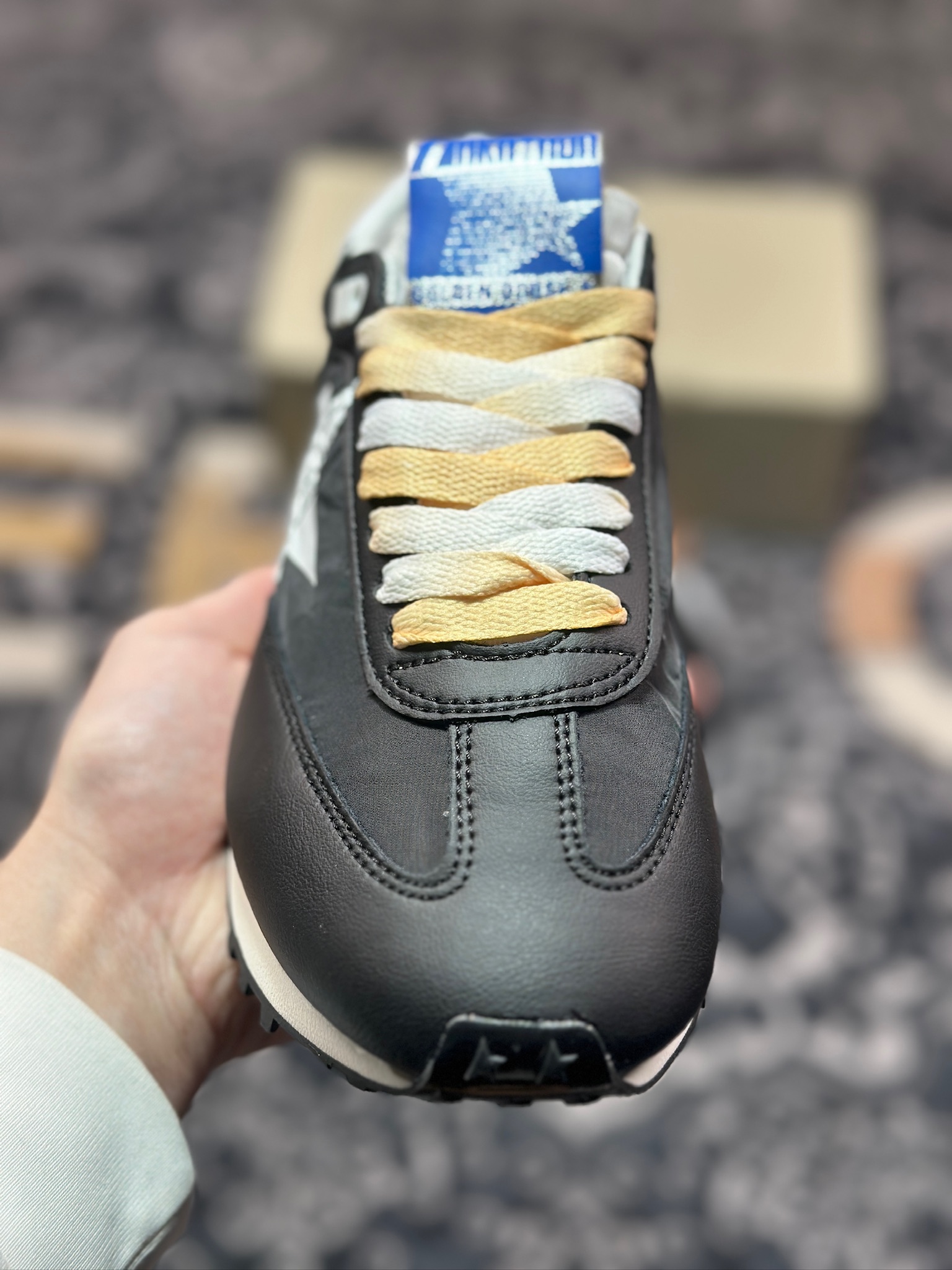 B3260  黄金鹅GGDB/Golden Goose Marathon Trimmed sneakers 马拉松系列低帮慢跑鞋“皮革黑白银” GMF00683.F005459.90167