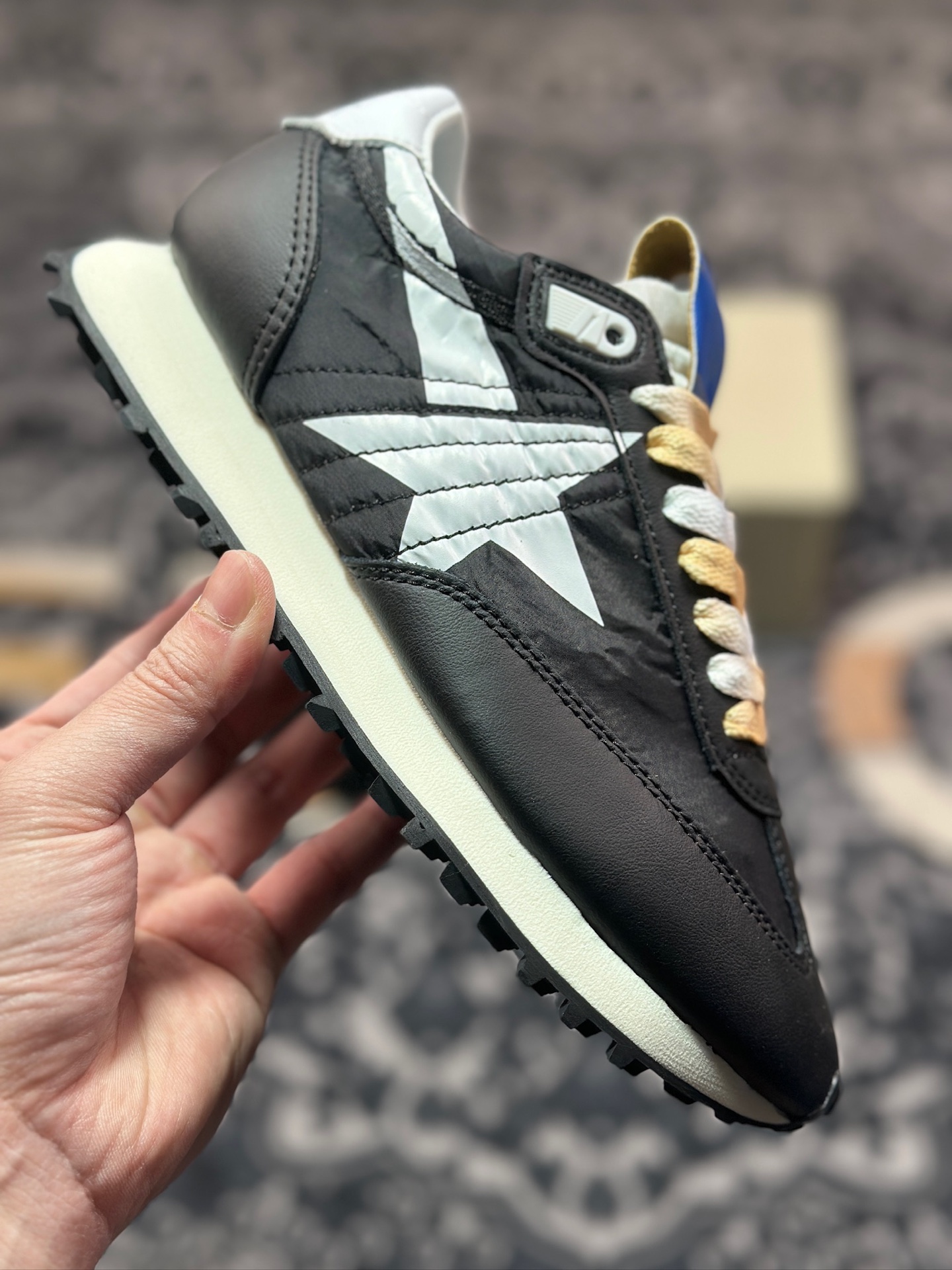 B3260  黄金鹅GGDB/Golden Goose Marathon Trimmed sneakers 马拉松系列低帮慢跑鞋“皮革黑白银” GMF00683.F005459.90167