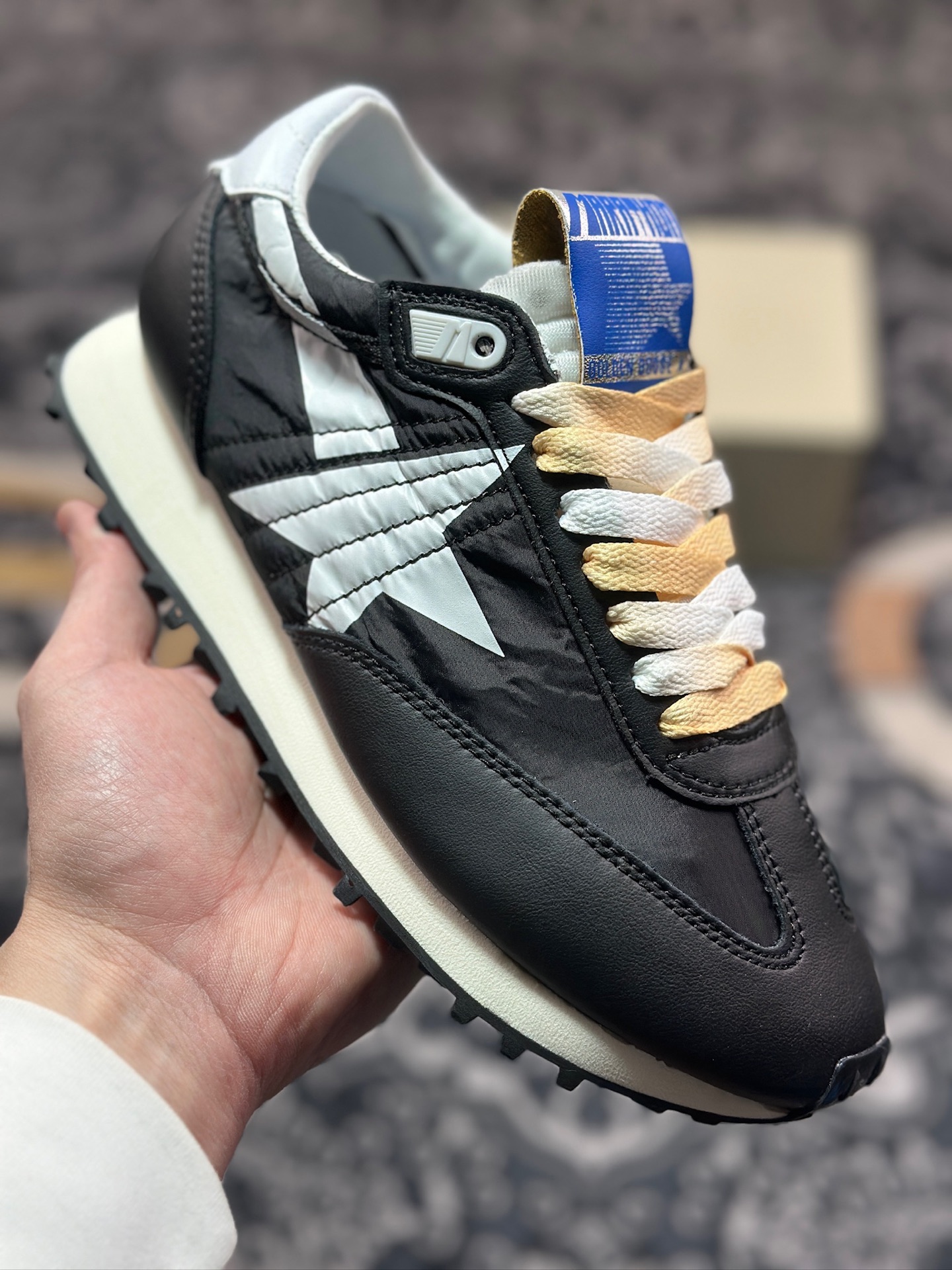 B3260  黄金鹅GGDB/Golden Goose Marathon Trimmed sneakers 马拉松系列低帮慢跑鞋“皮革黑白银” GMF00683.F005459.90167