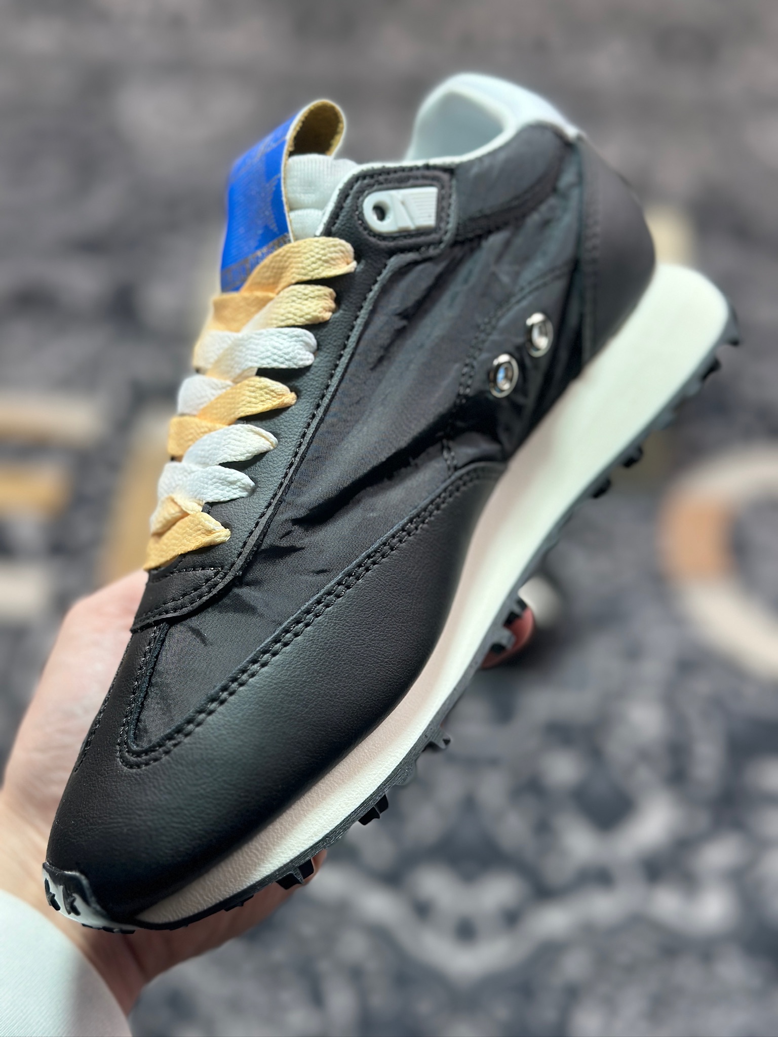 B3260  黄金鹅GGDB/Golden Goose Marathon Trimmed sneakers 马拉松系列低帮慢跑鞋“皮革黑白银” GMF00683.F005459.90167
