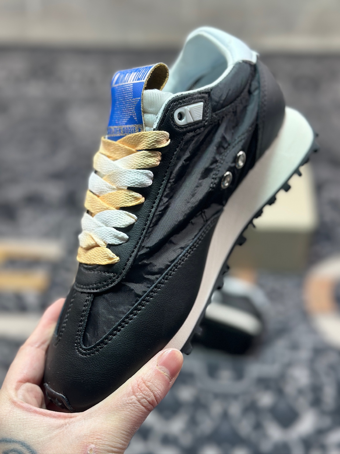 B3260  黄金鹅GGDB/Golden Goose Marathon Trimmed sneakers 马拉松系列低帮慢跑鞋“皮革黑白银” GMF00683.F005459.90167