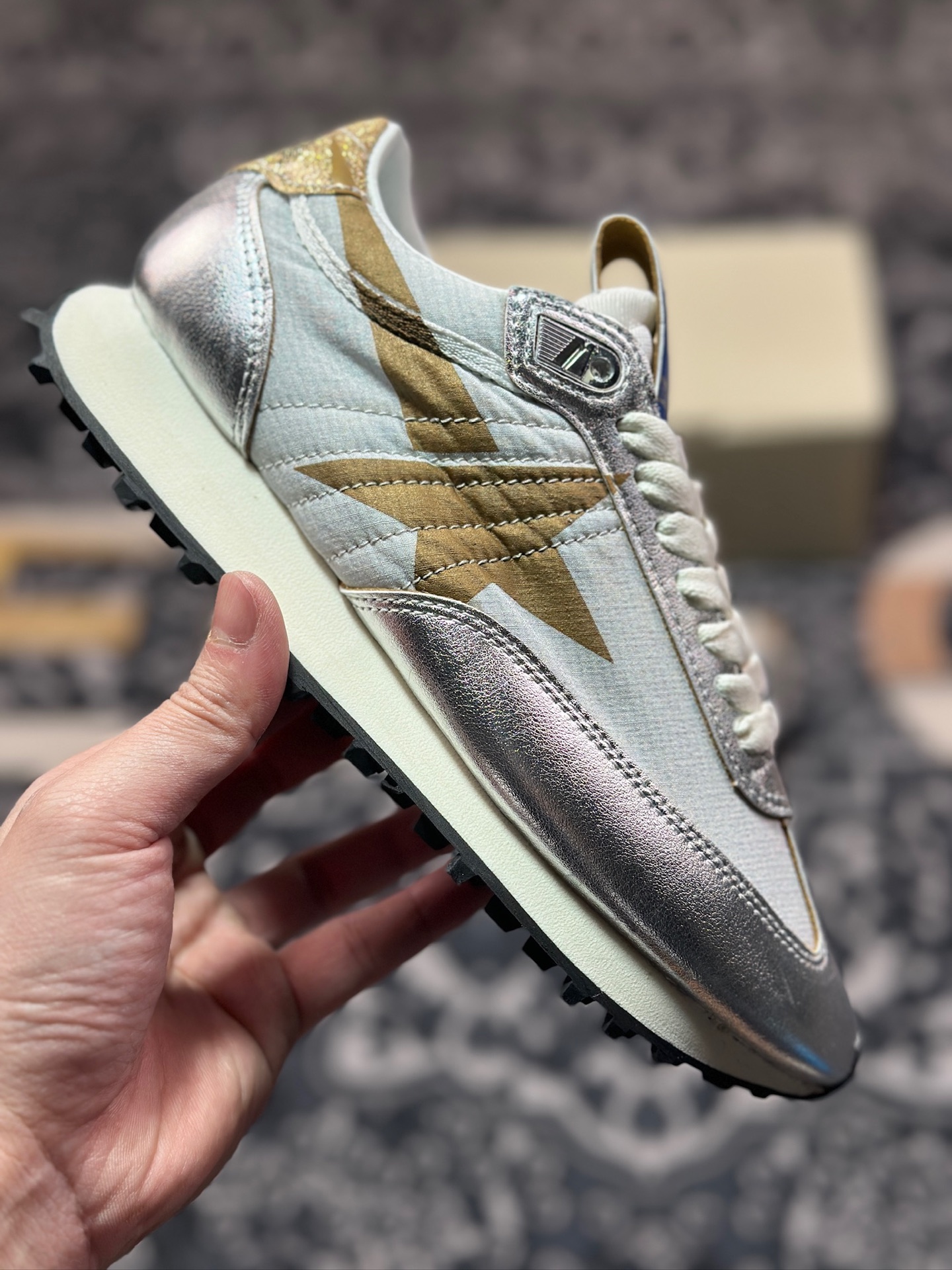 B3260  GGDB/Golden Goose Marathon Trimmed sneakers 马拉松系列低帮慢跑鞋“皮革金属银鎏金黄” GWF00683.F005490.70138