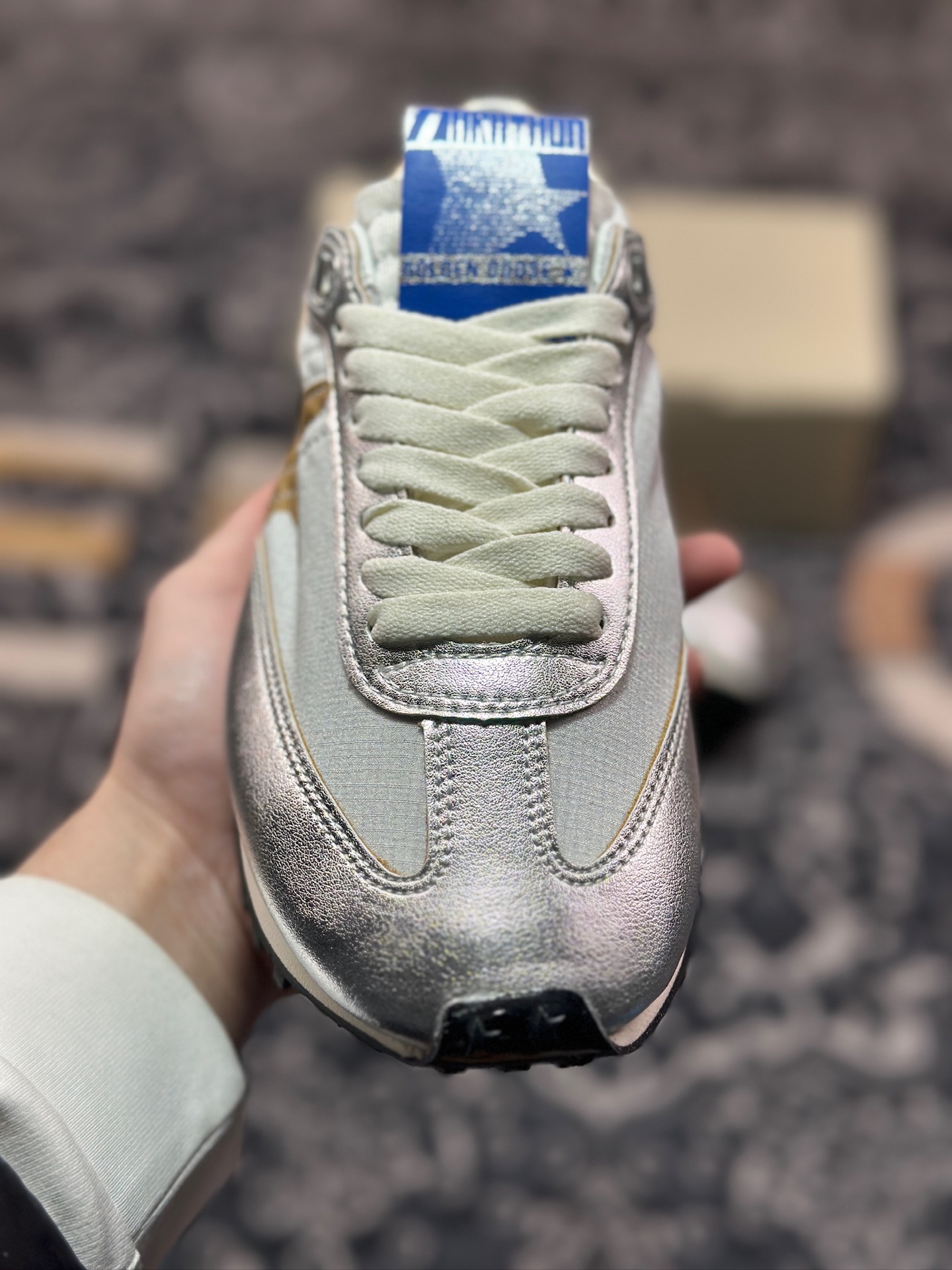 B3260  GGDB/Golden Goose Marathon Trimmed sneakers 马拉松系列低帮慢跑鞋“皮革金属银鎏金黄” GWF00683.F005490.70138