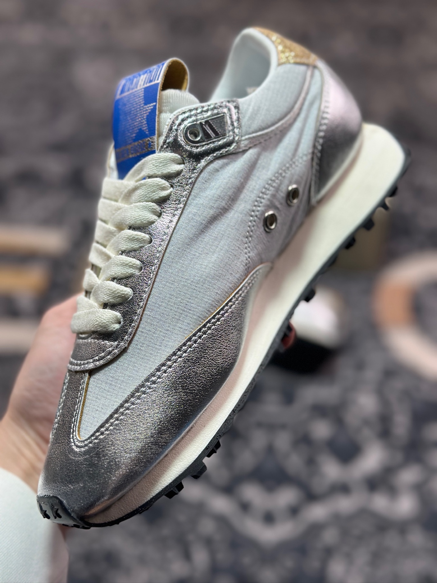 B3260  GGDB/Golden Goose Marathon Trimmed sneakers 马拉松系列低帮慢跑鞋“皮革金属银鎏金黄” GWF00683.F005490.70138