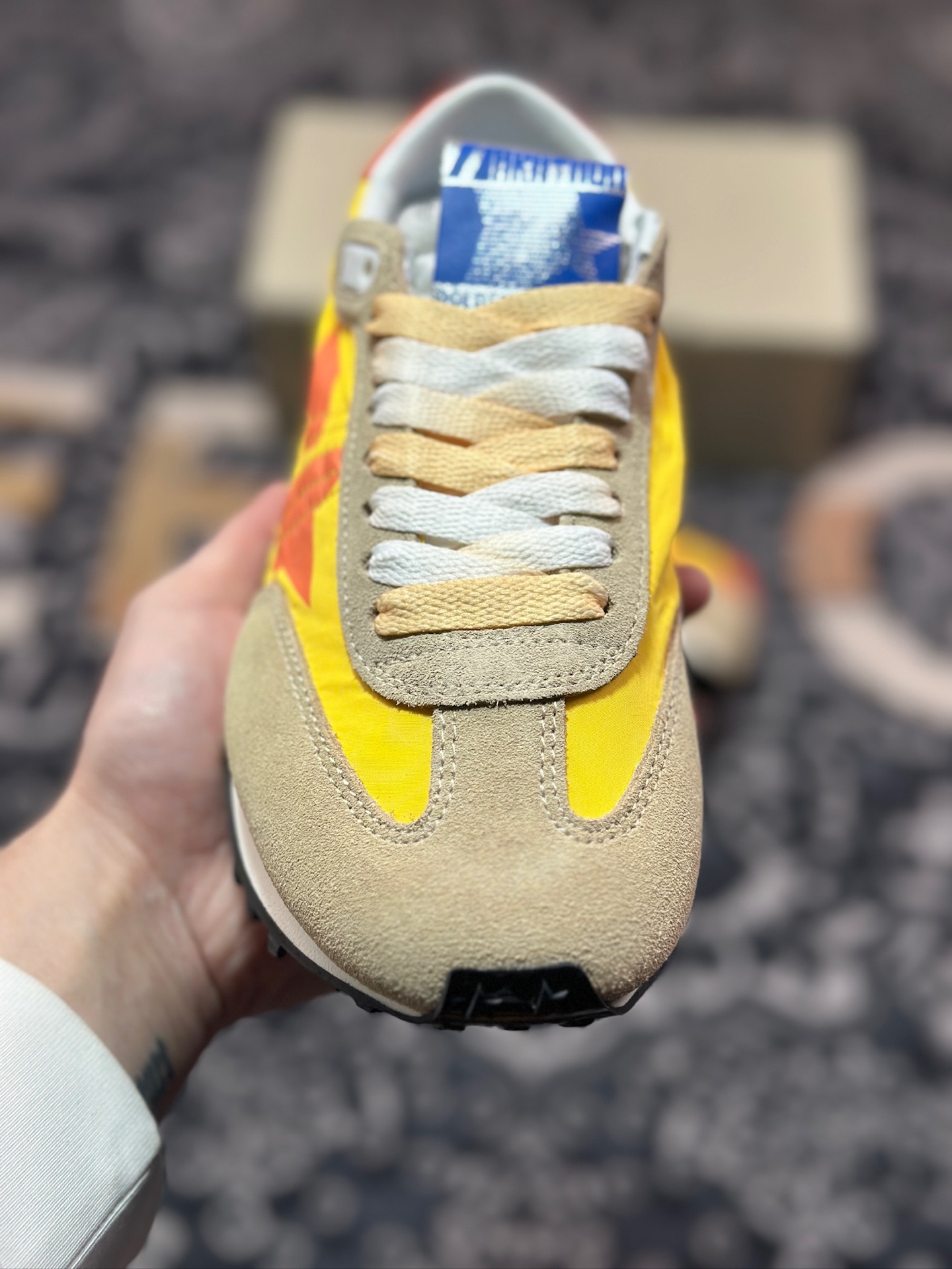 B3260  黄金鹅GGDB/Golden Goose Marathon Trimmed sneakers 马拉松系列低帮慢跑鞋“翻毛土黄橙” GMF00683.F005462.82542