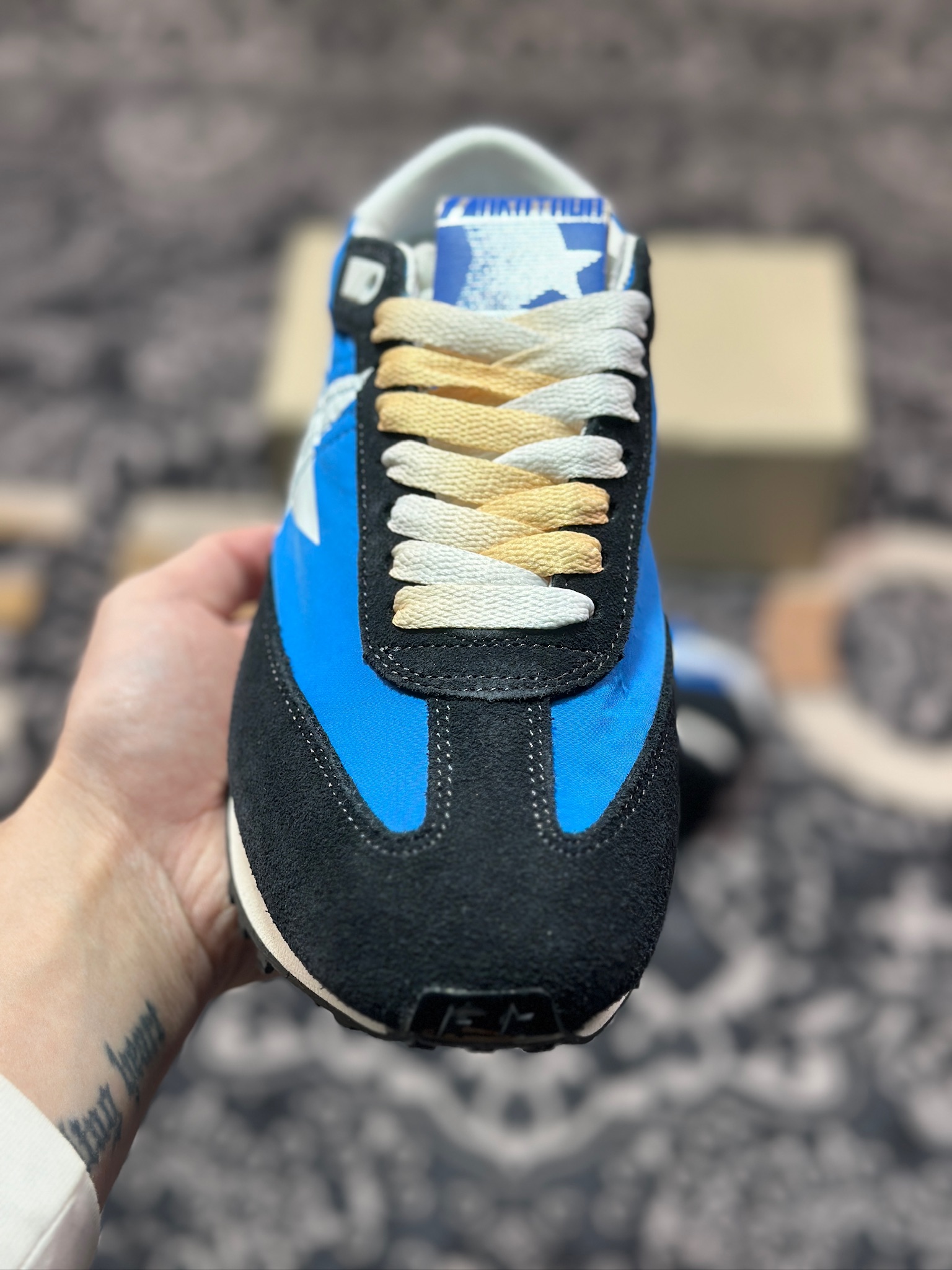 B3260  GGDB/Golden Goose Marathon Trimmed sneakers 马拉松系列低帮慢跑鞋“翻毛午夜蓝天蓝银” GMF00683.F005463.50738