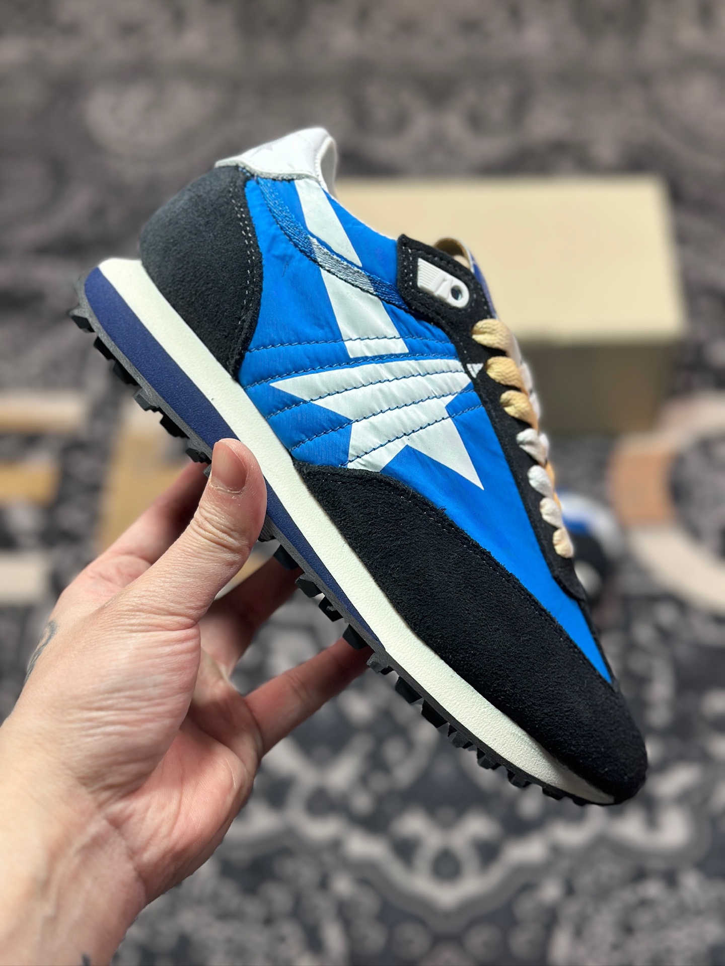 B3260  GGDB/Golden Goose Marathon Trimmed sneakers 马拉松系列低帮慢跑鞋“翻毛午夜蓝天蓝银” GMF00683.F005463.50738