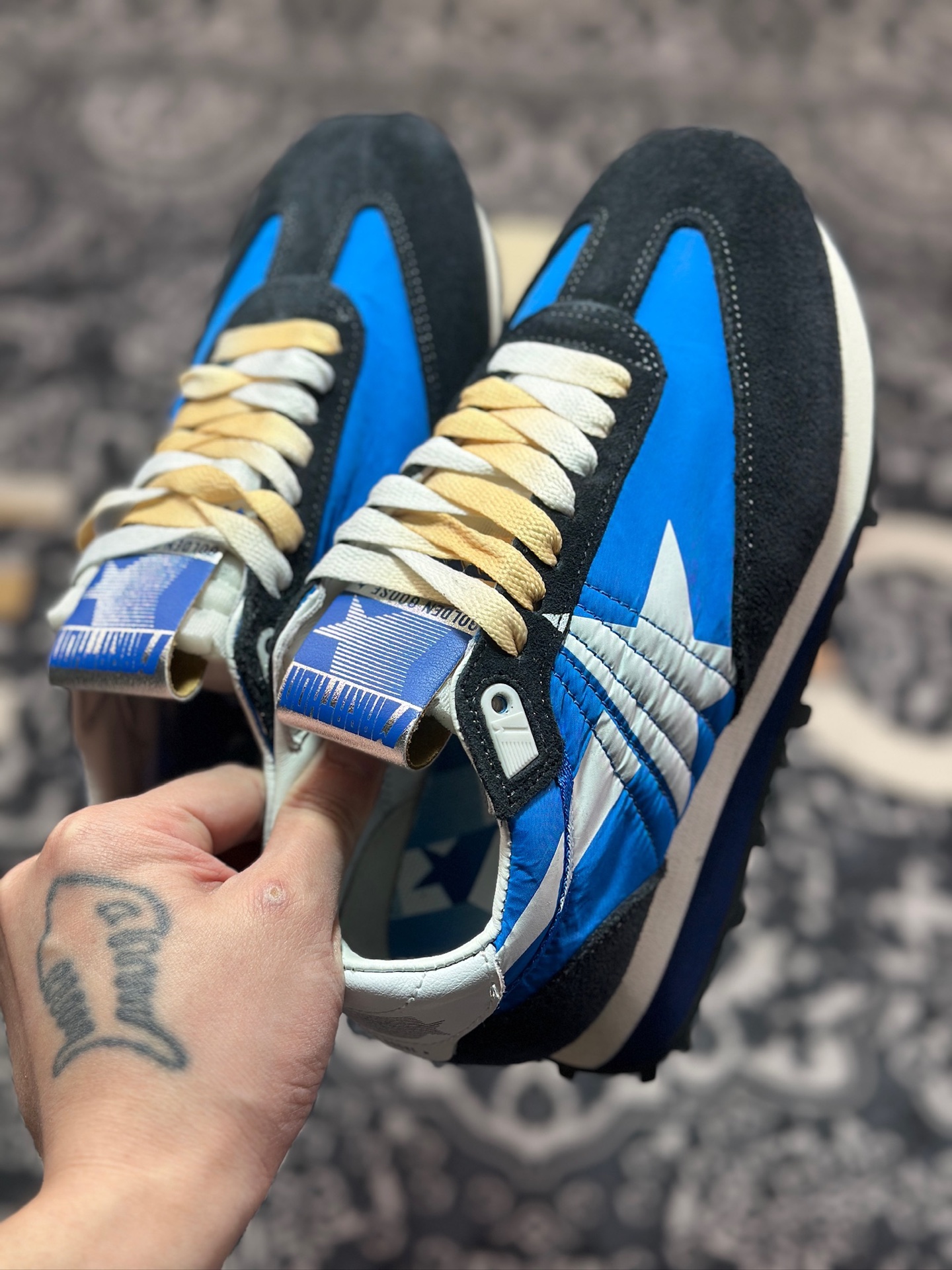 B3260  GGDB/Golden Goose Marathon Trimmed sneakers 马拉松系列低帮慢跑鞋“翻毛午夜蓝天蓝银” GMF00683.F005463.50738