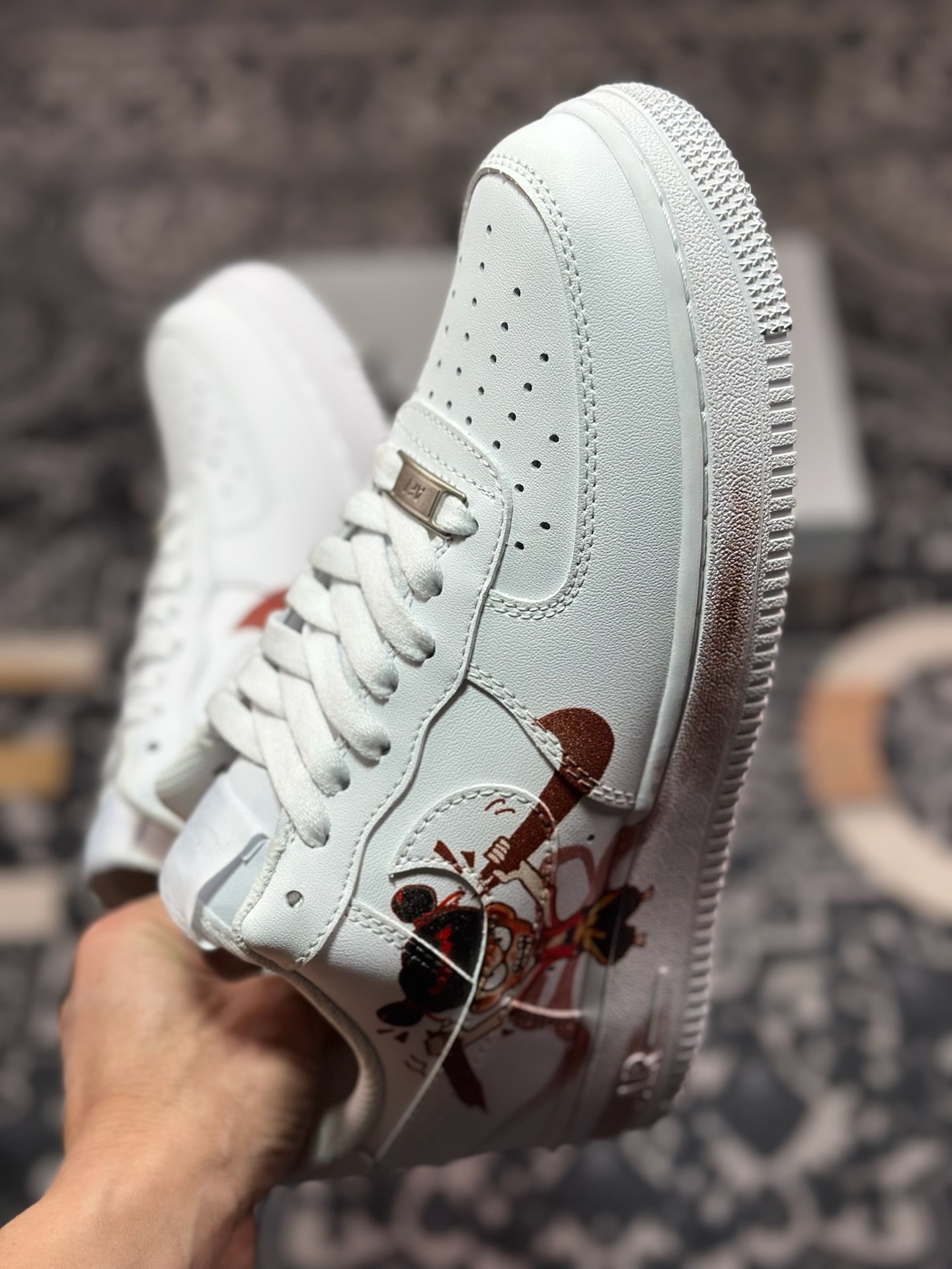 B4260  【定制球鞋】Air Force 1 Low 哪吒闹海涂鸦白红 经典休闲运动板鞋  ZH0316-061