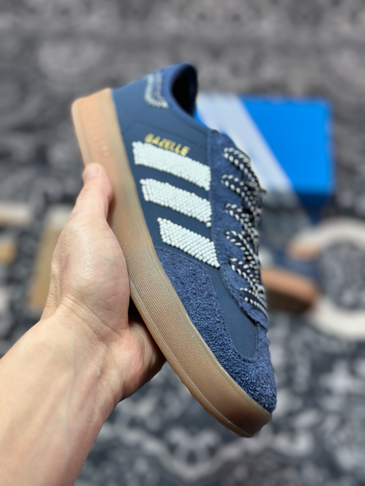 B0220  Clot x AD Originals Gazelle Indoor 蓝色 联名三叶草复古休闲运动板鞋  IH3725