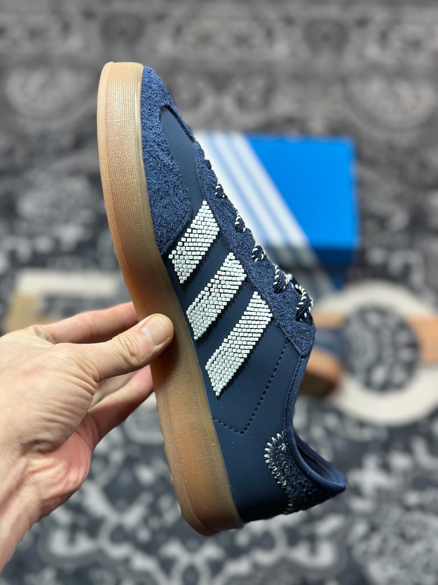 B0220  Clot x AD Originals Gazelle Indoor 蓝色 联名三叶草复古休闲运动板鞋  IH3725
