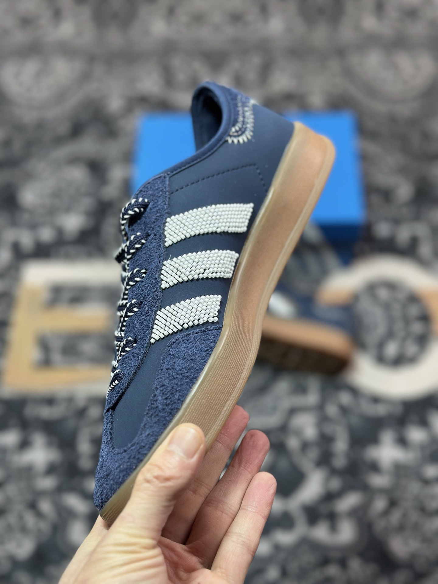 B0220  Clot x AD Originals Gazelle Indoor 蓝色 联名三叶草复古休闲运动板鞋  IH3725