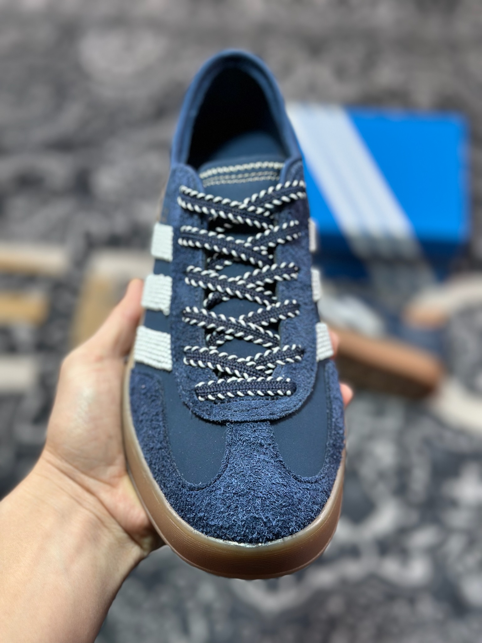 B0220  Clot x AD Originals Gazelle Indoor 蓝色 联名三叶草复古休闲运动板鞋  IH3725