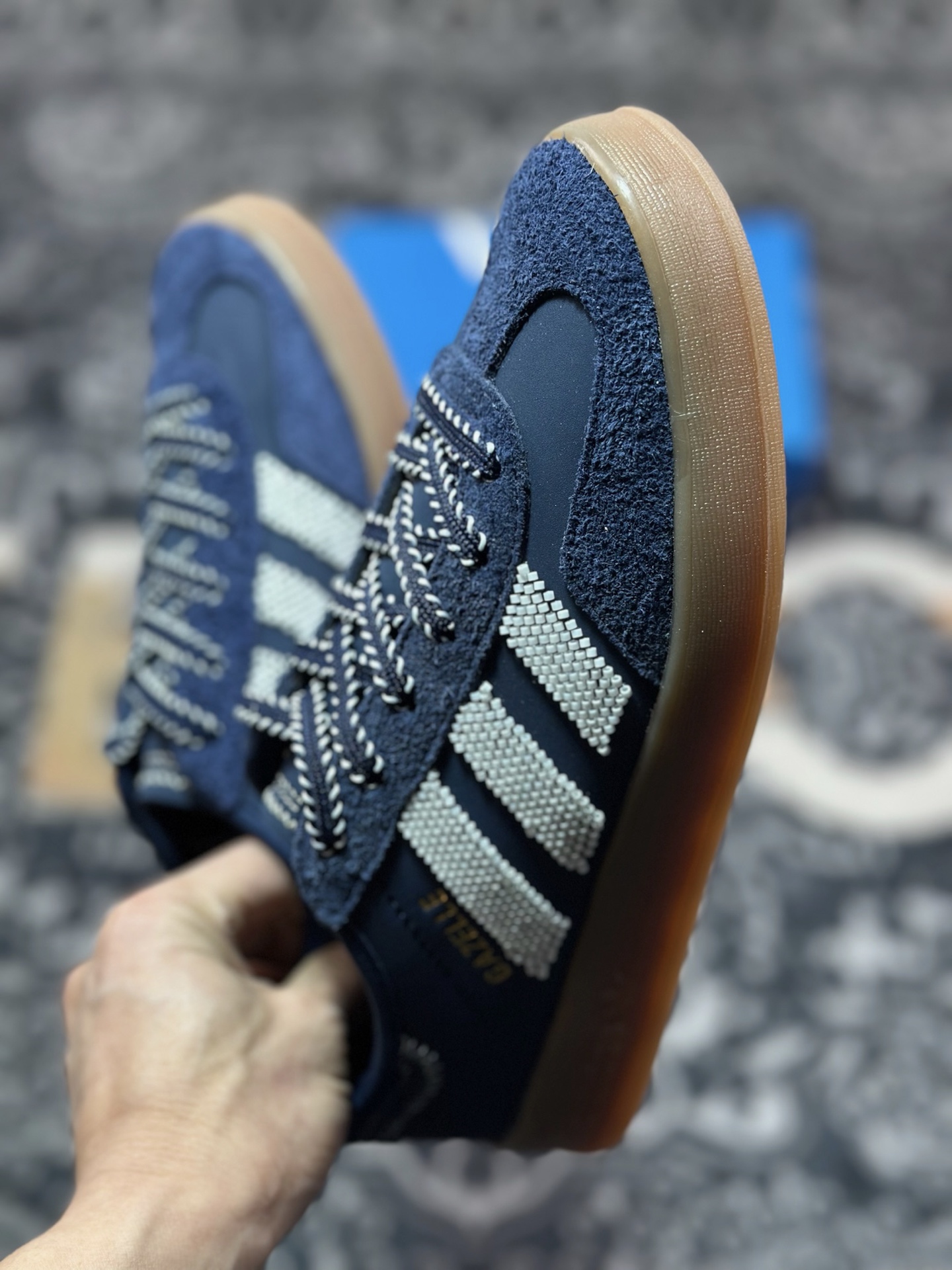 B0220  Clot x AD Originals Gazelle Indoor 蓝色 联名三叶草复古休闲运动板鞋  IH3725
