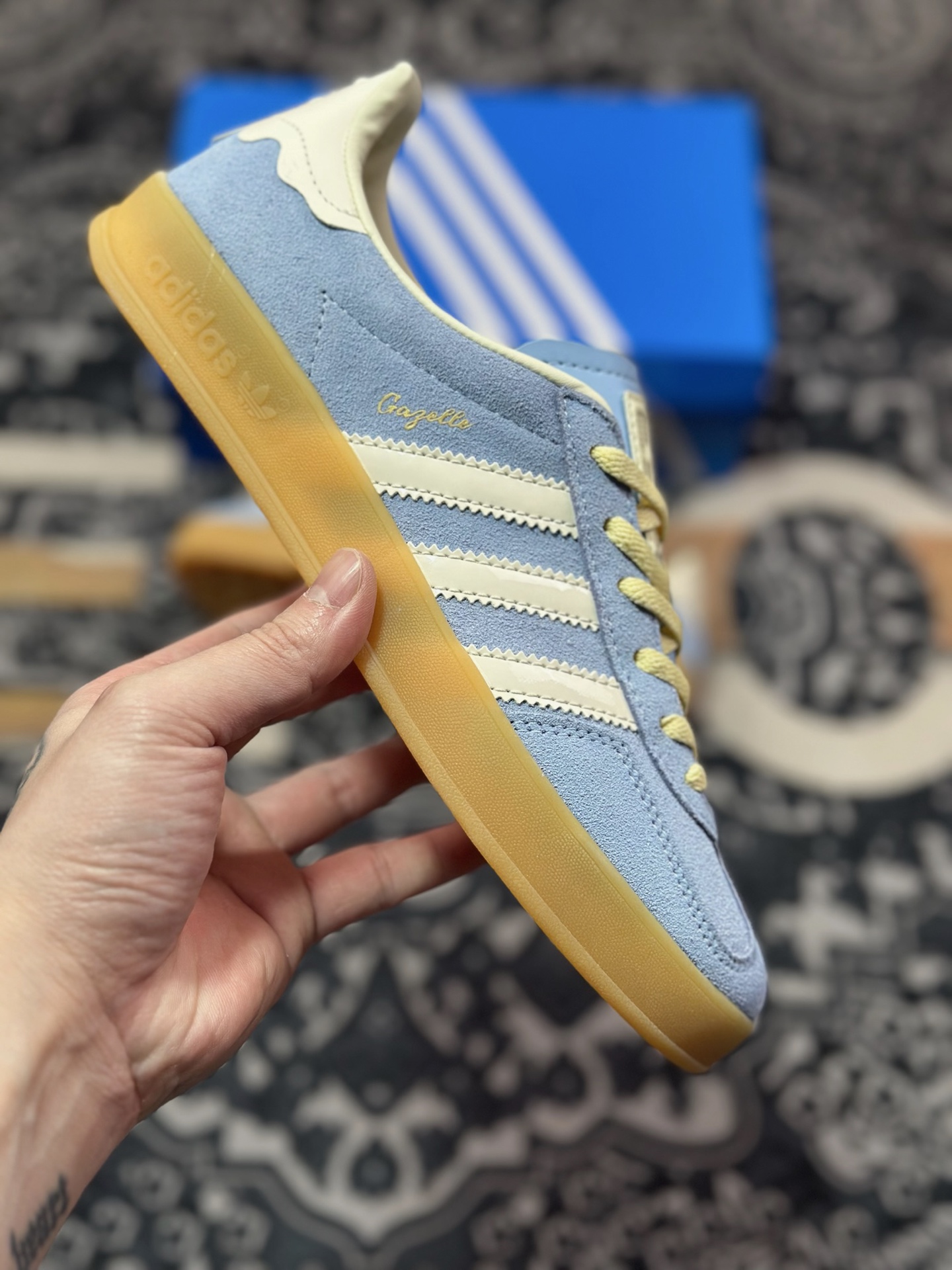 A6200  adidas originals Gazelle Indoor 蓝色   JR8029