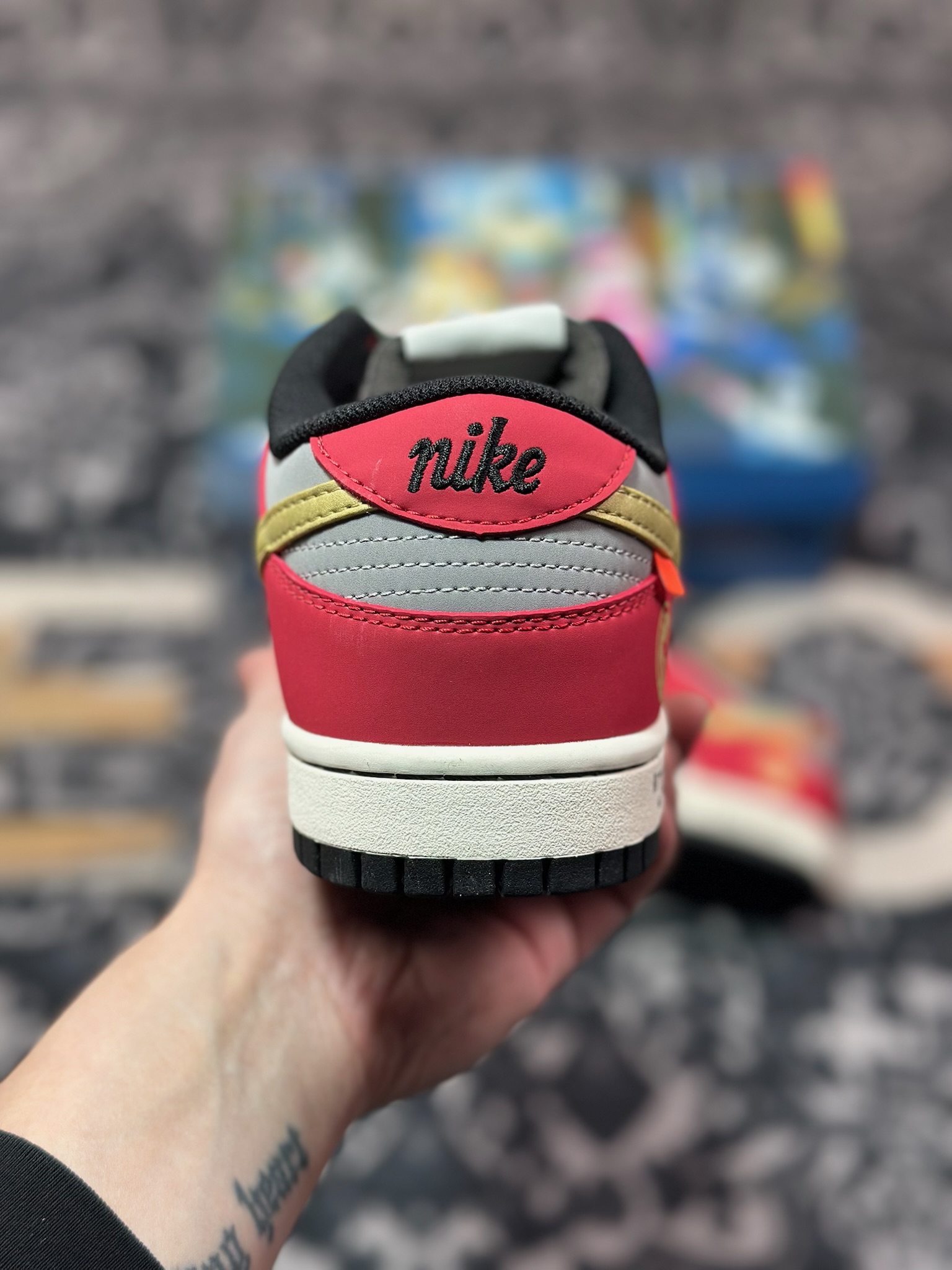 B6300  Nike Dunk Low Nas”Zack”扣篮系列低帮休闲运动滑板板鞋“红米白金杰森” ZZ1998-001
