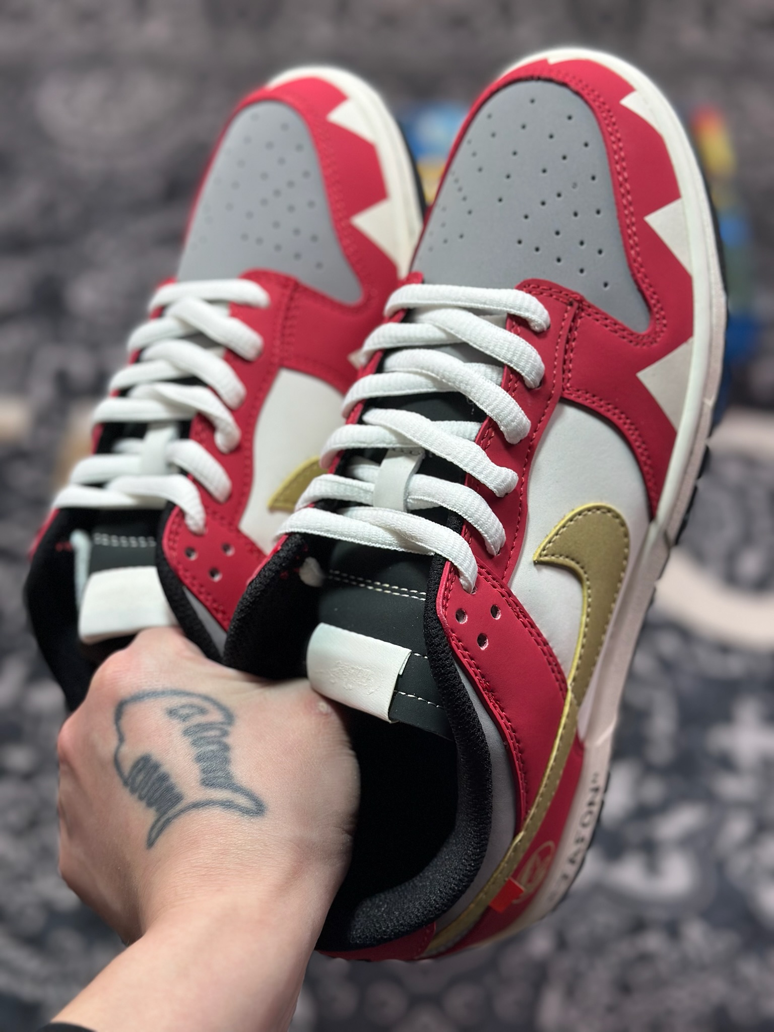 B6300  Nike Dunk Low Nas”Zack”扣篮系列低帮休闲运动滑板板鞋“红米白金杰森” ZZ1998-001
