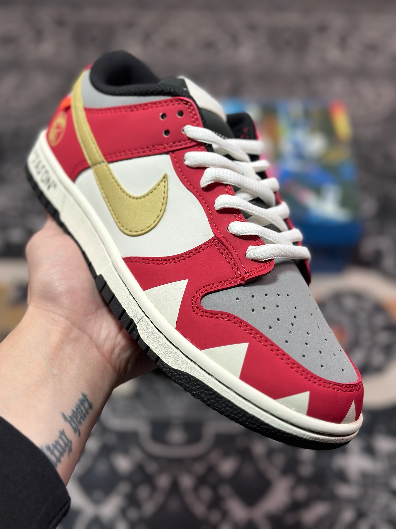 B6300  Nike Dunk Low Nas”Zack”扣篮系列低帮休闲运动滑板板鞋“红米白金杰森” ZZ1998-001