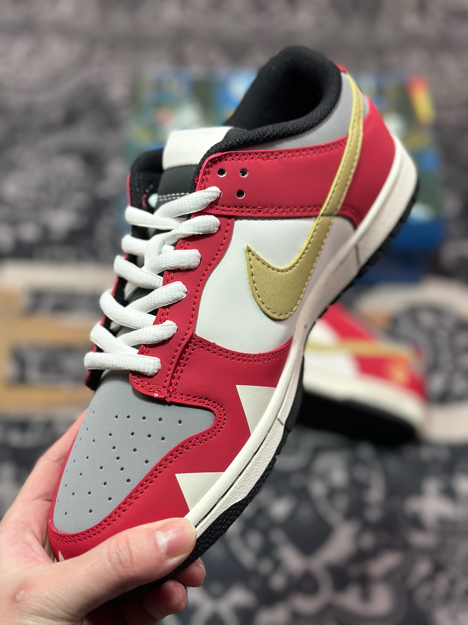 B6300  Nike Dunk Low Nas”Zack”扣篮系列低帮休闲运动滑板板鞋“红米白金杰森” ZZ1998-001