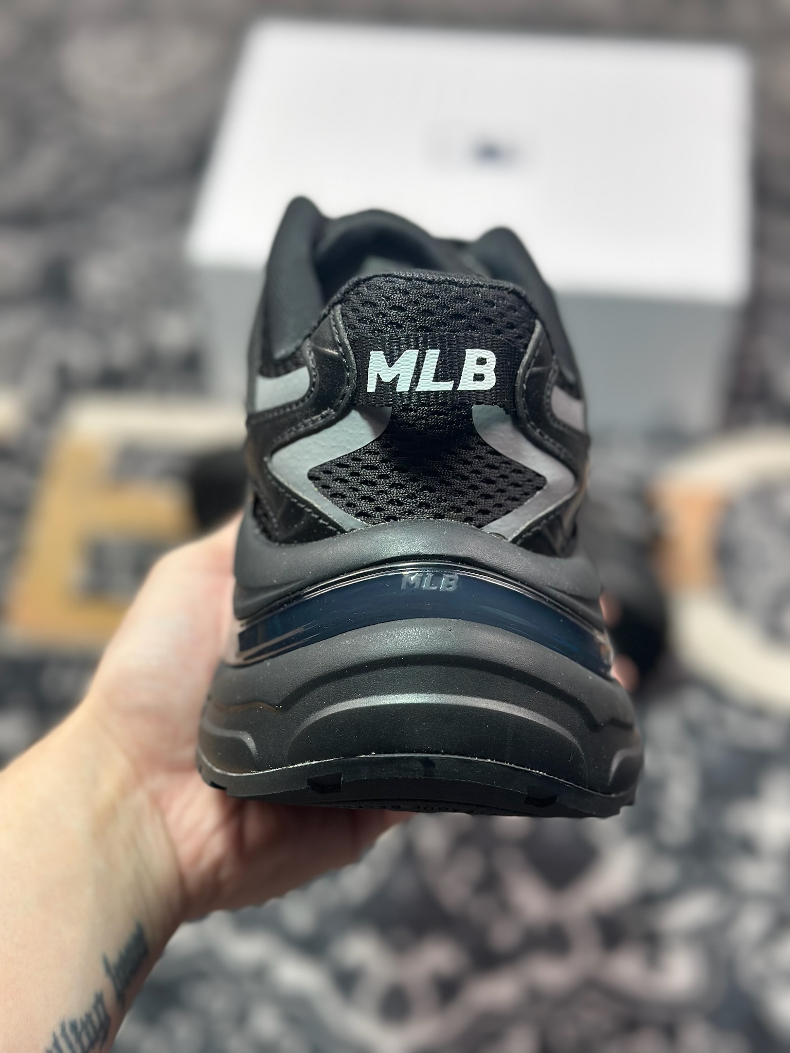 A9220  LA Dodgers x MLB BigBall Chunky Curve 大球曲线系列低帮慢跑鞋“黑碳灰LA压标” 3ARNSPL4N-07BKS