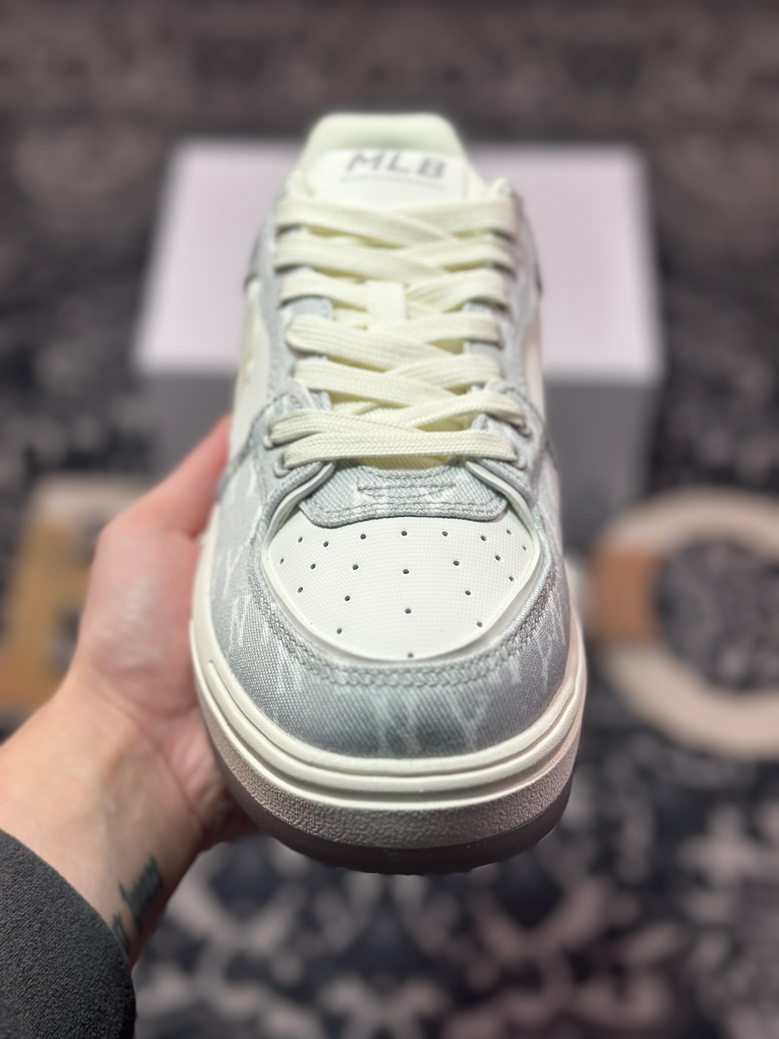 A6200  New York Yankees x MLB Chunky Liner Low 学长鞋系列低帮板鞋“牛仔布浅蓝白NY印面”3ASX015N-GP002