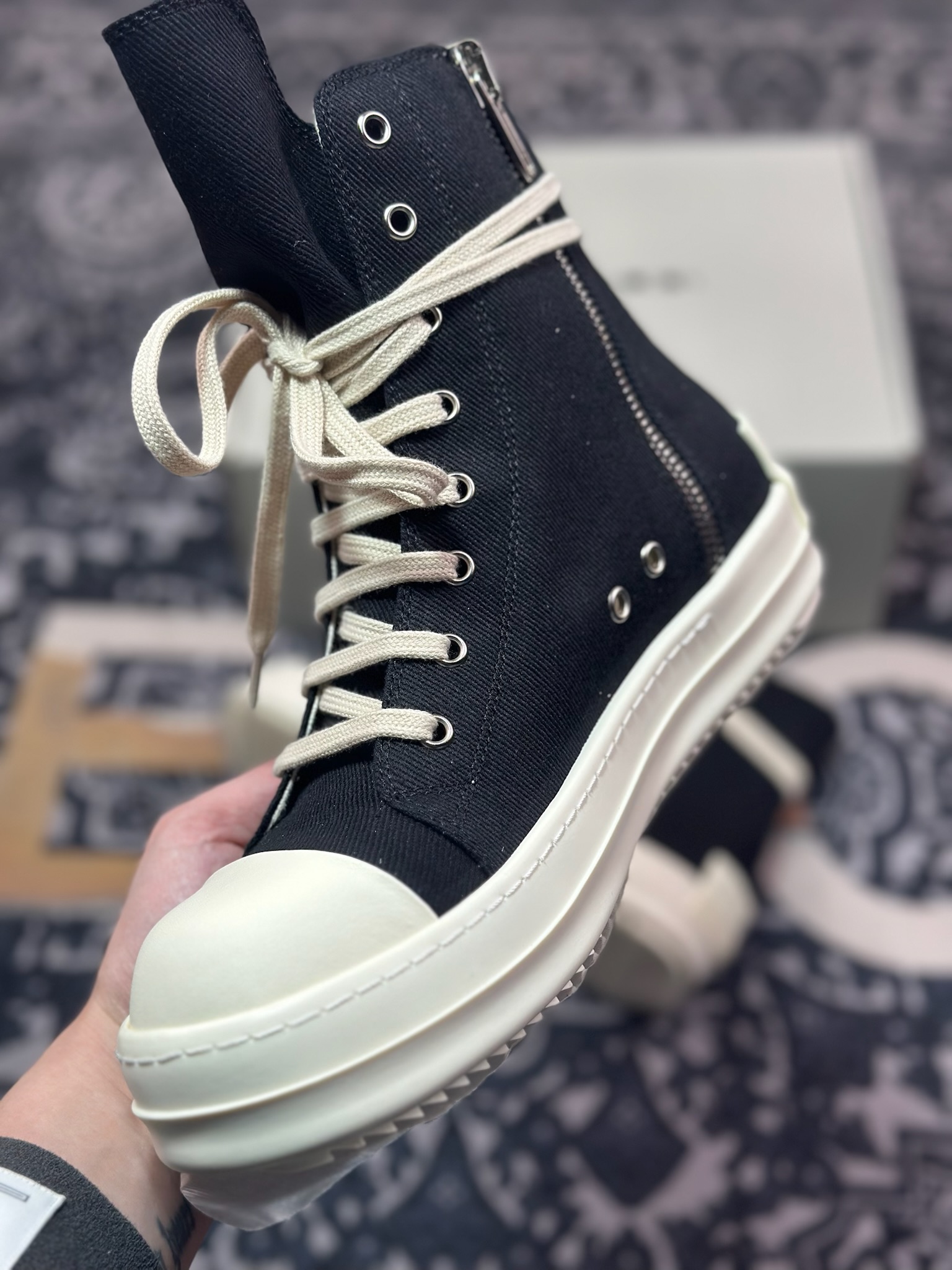 D5500    优选 纯原版本 Rick Owens 瑞克 欧文斯 高帮休闲鞋