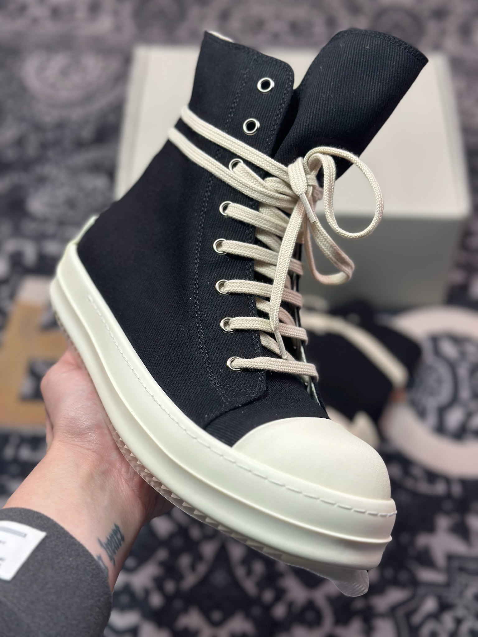 D5500    优选 纯原版本 Rick Owens 瑞克 欧文斯 高帮休闲鞋