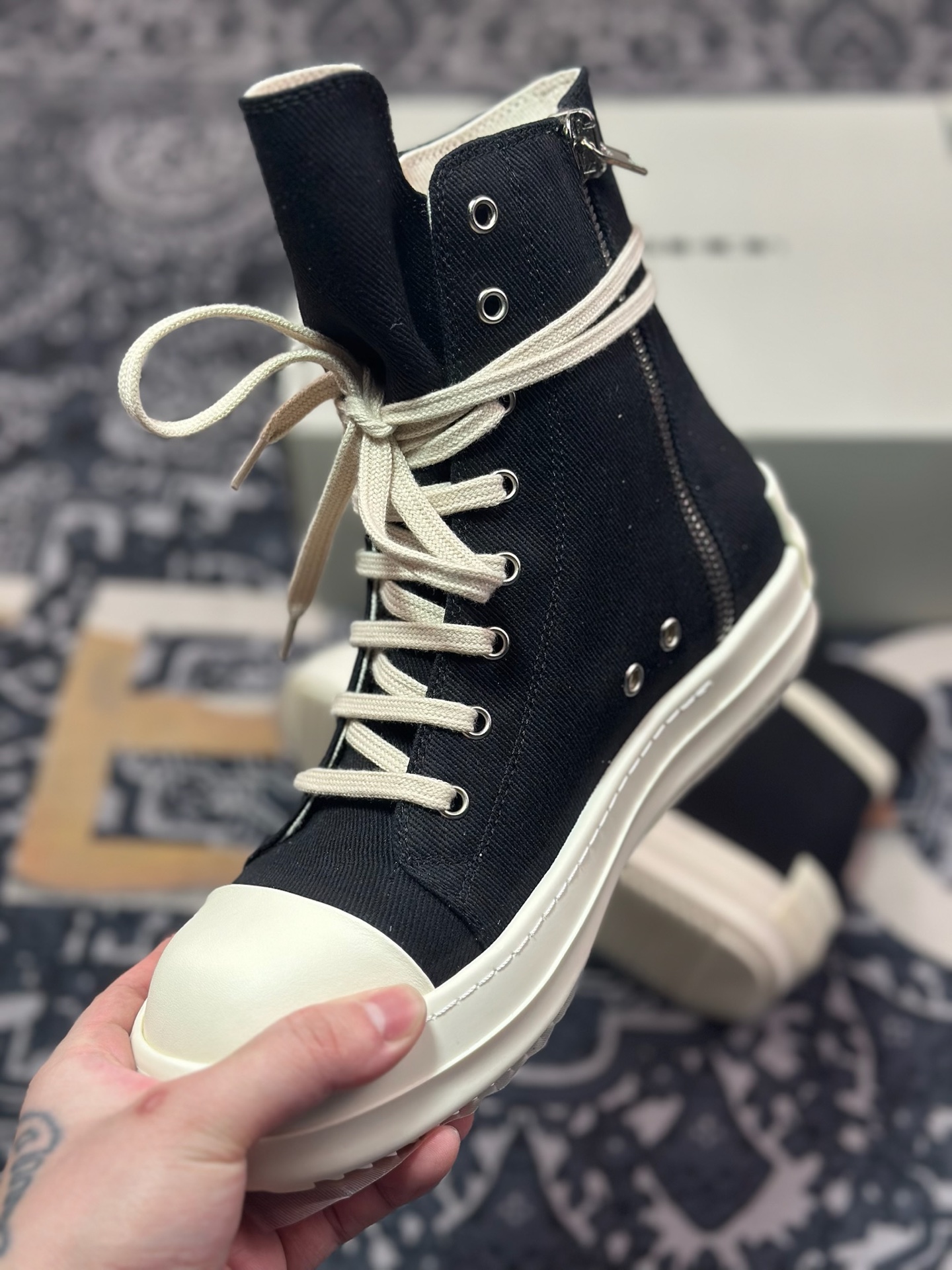 D5500    优选 纯原版本 Rick Owens 瑞克 欧文斯 高帮休闲鞋