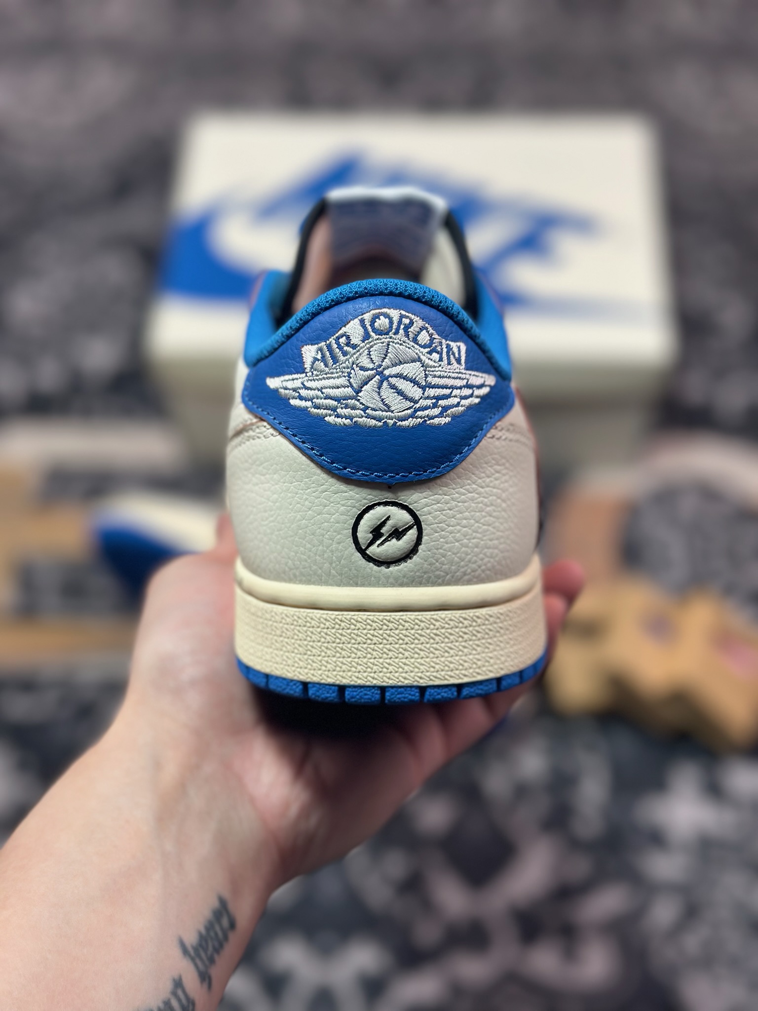 C6420  优选 原装混卖版#36-48.5 #Fragment x Travis Scott x Air Jordan 1 Low 藤原浩三方联名2.0白蓝  DM7866-104