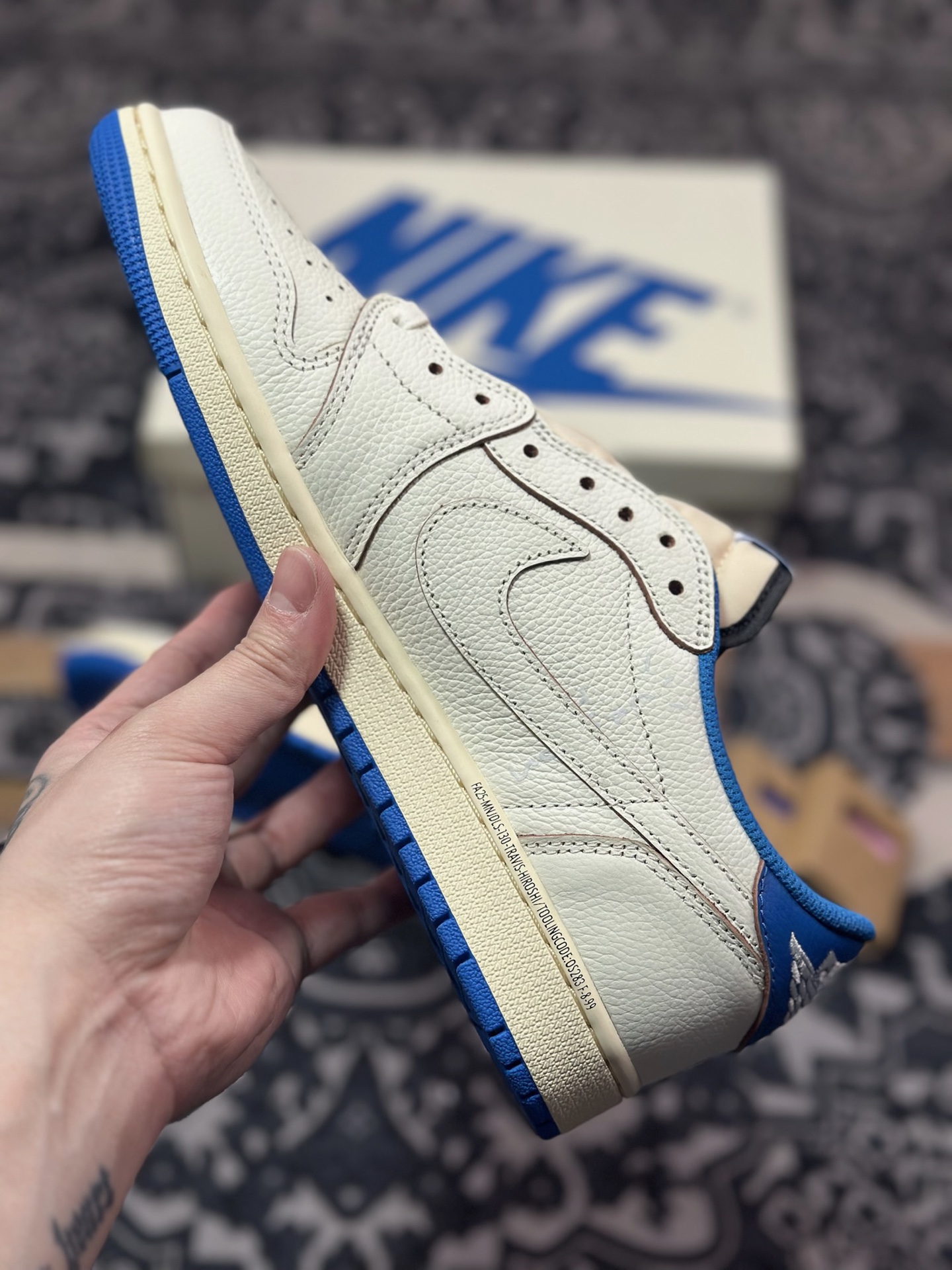 C6420  优选 原装混卖版#36-48.5 #Fragment x Travis Scott x Air Jordan 1 Low 藤原浩三方联名2.0白蓝  DM7866-104