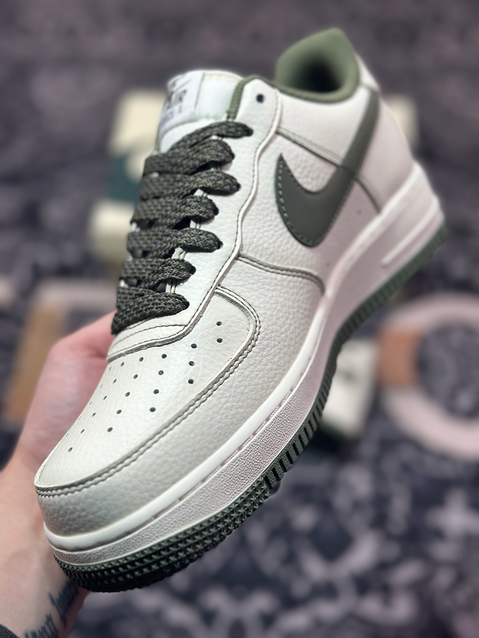 B0220  Air Force 1 '07 Low 五道杠深绿反光  UN2395-521