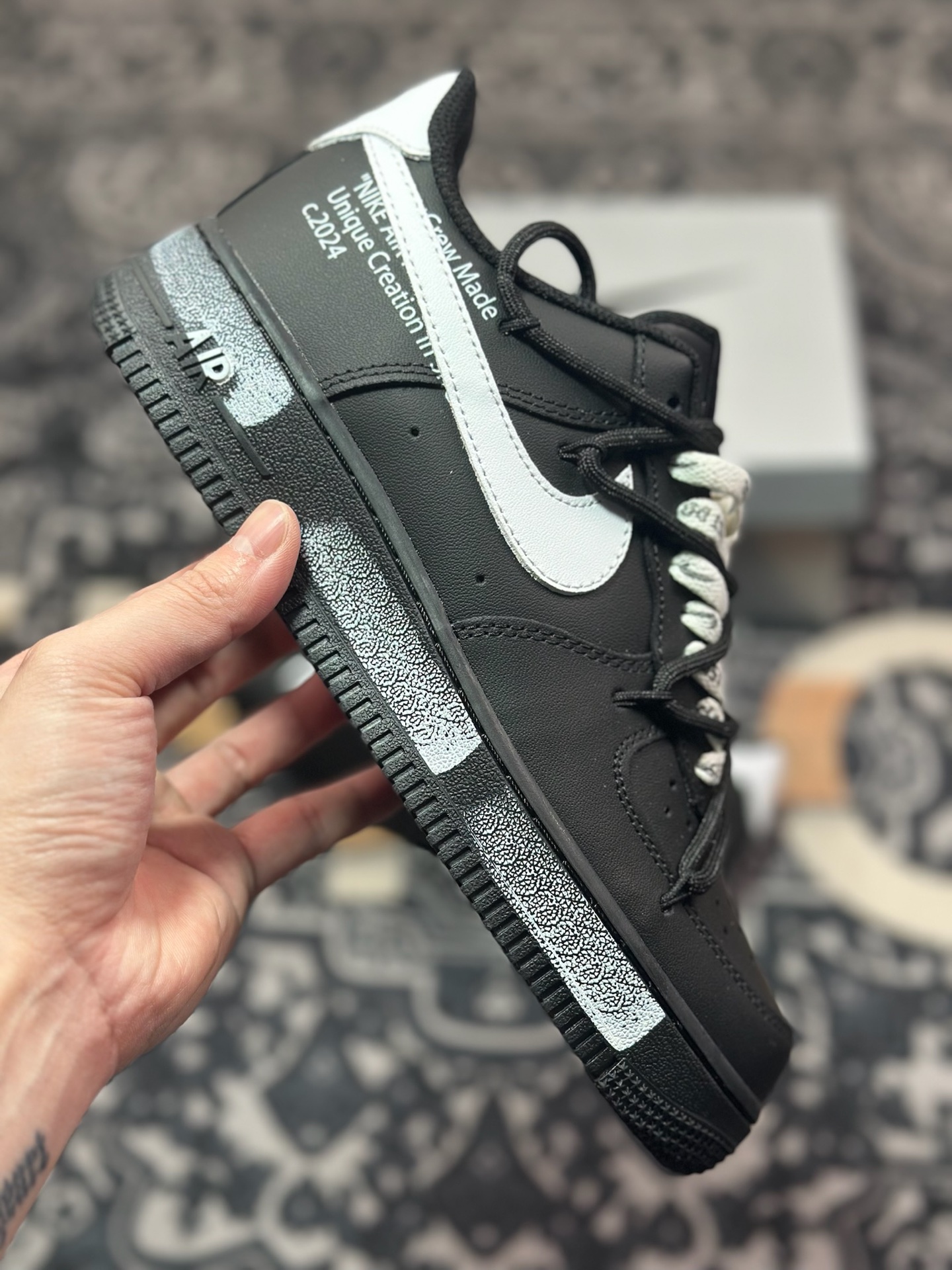 B4260  Nike Air Force 1 Low 07 黑白涂鸦绑带  ZH0316-059