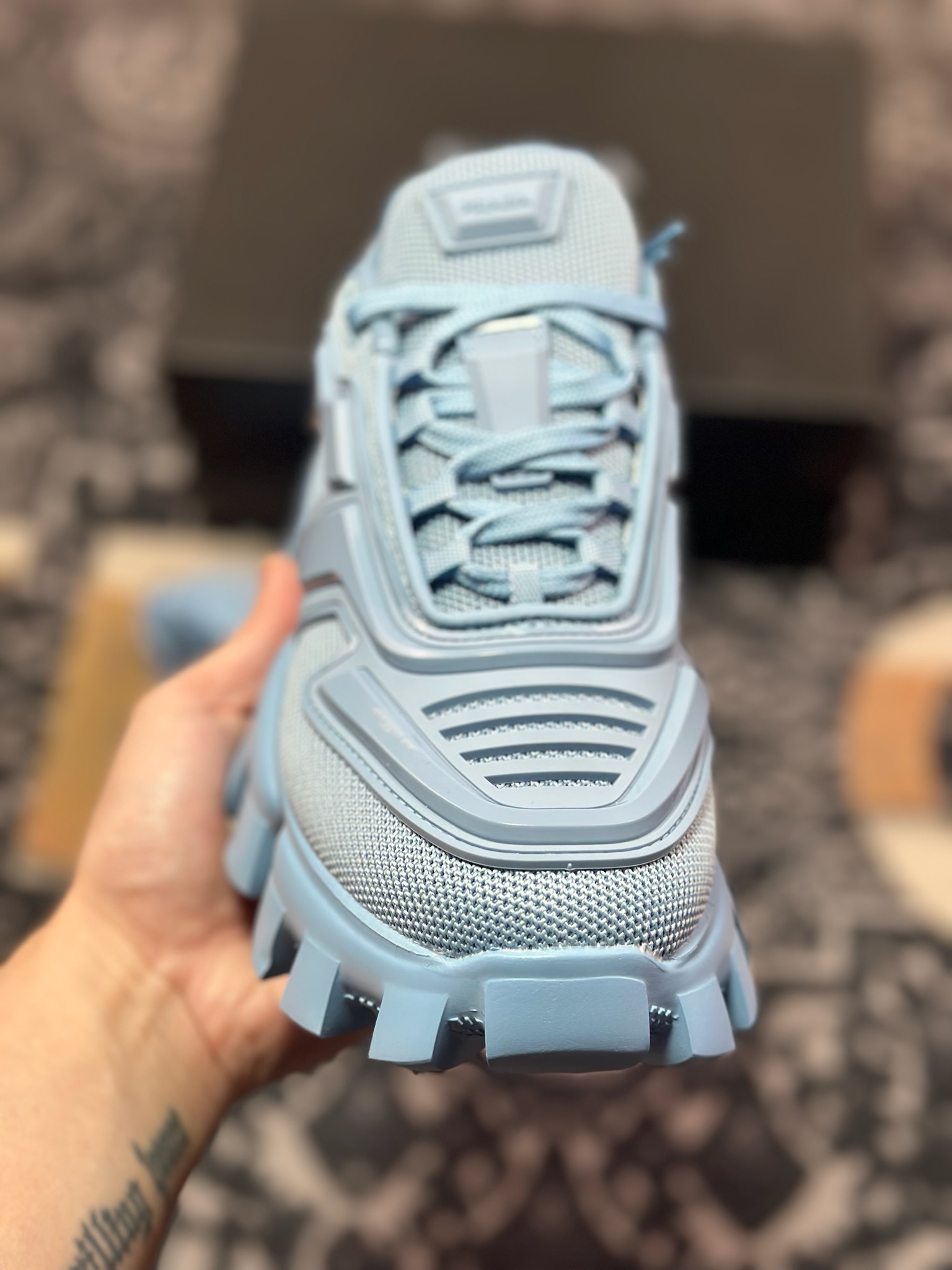 B7320  普拉达Prada Cloudbust Thunder Low Sneakers 百搭休闲运动鞋“浅蓝”2EG293_3KZU_F0076