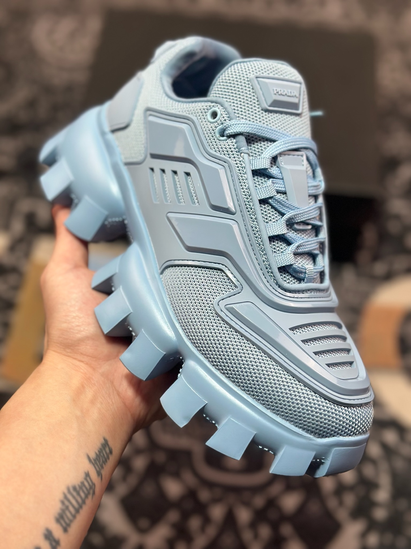 B7320  普拉达Prada Cloudbust Thunder Low Sneakers 百搭休闲运动鞋“浅蓝”2EG293_3KZU_F0076