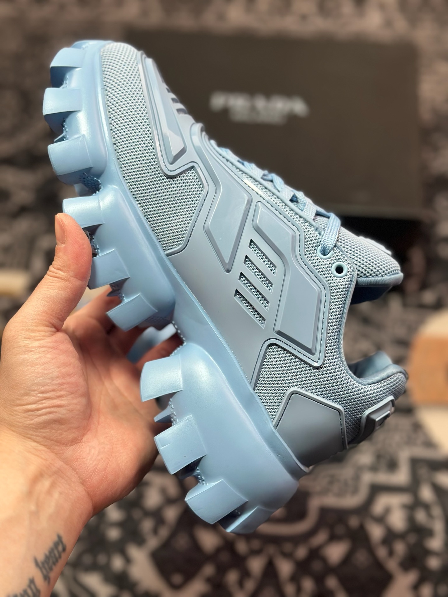 B7320  普拉达Prada Cloudbust Thunder Low Sneakers 百搭休闲运动鞋“浅蓝”2EG293_3KZU_F0076