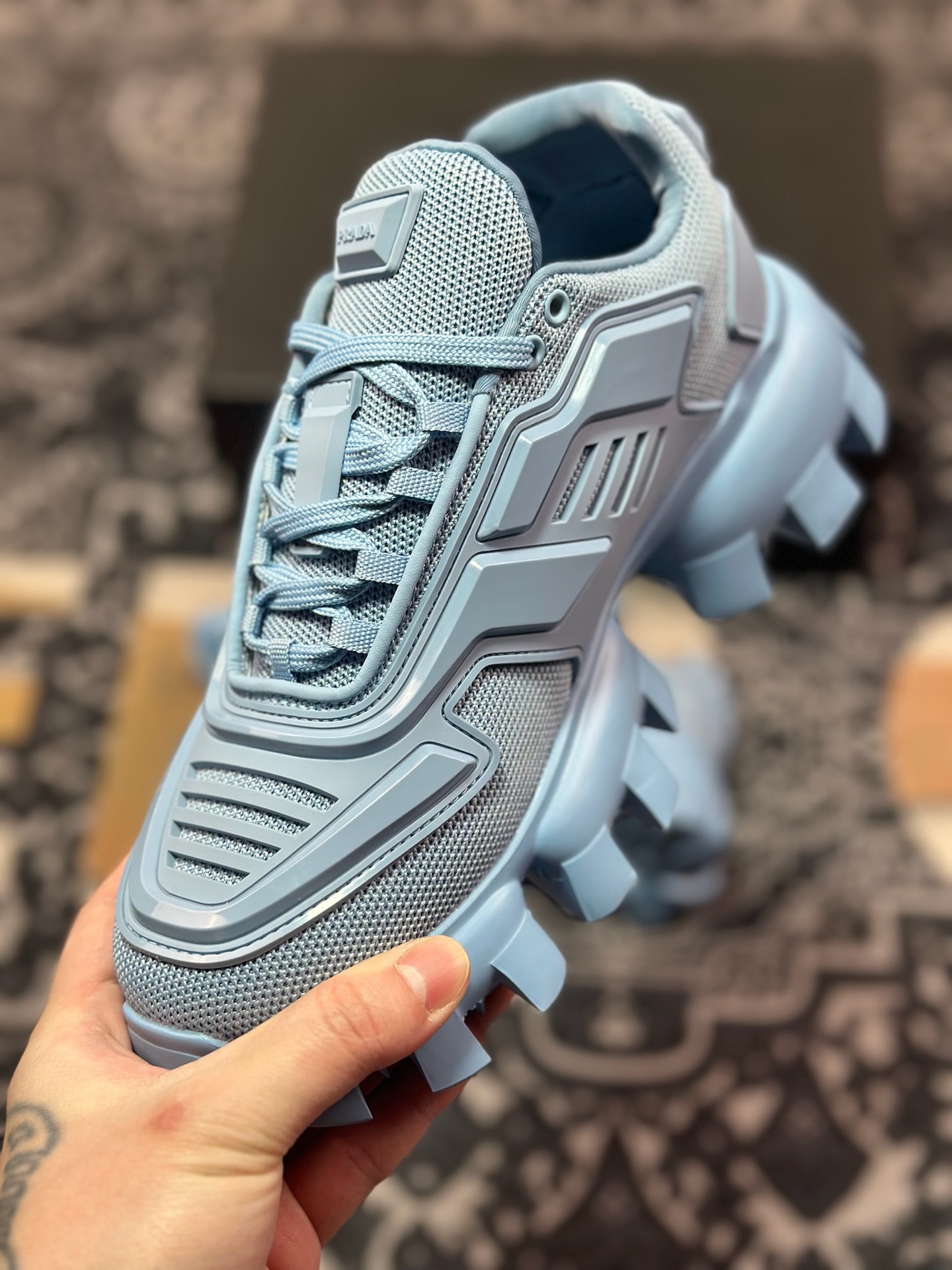 B7320  普拉达Prada Cloudbust Thunder Low Sneakers 百搭休闲运动鞋“浅蓝”2EG293_3KZU_F0076
