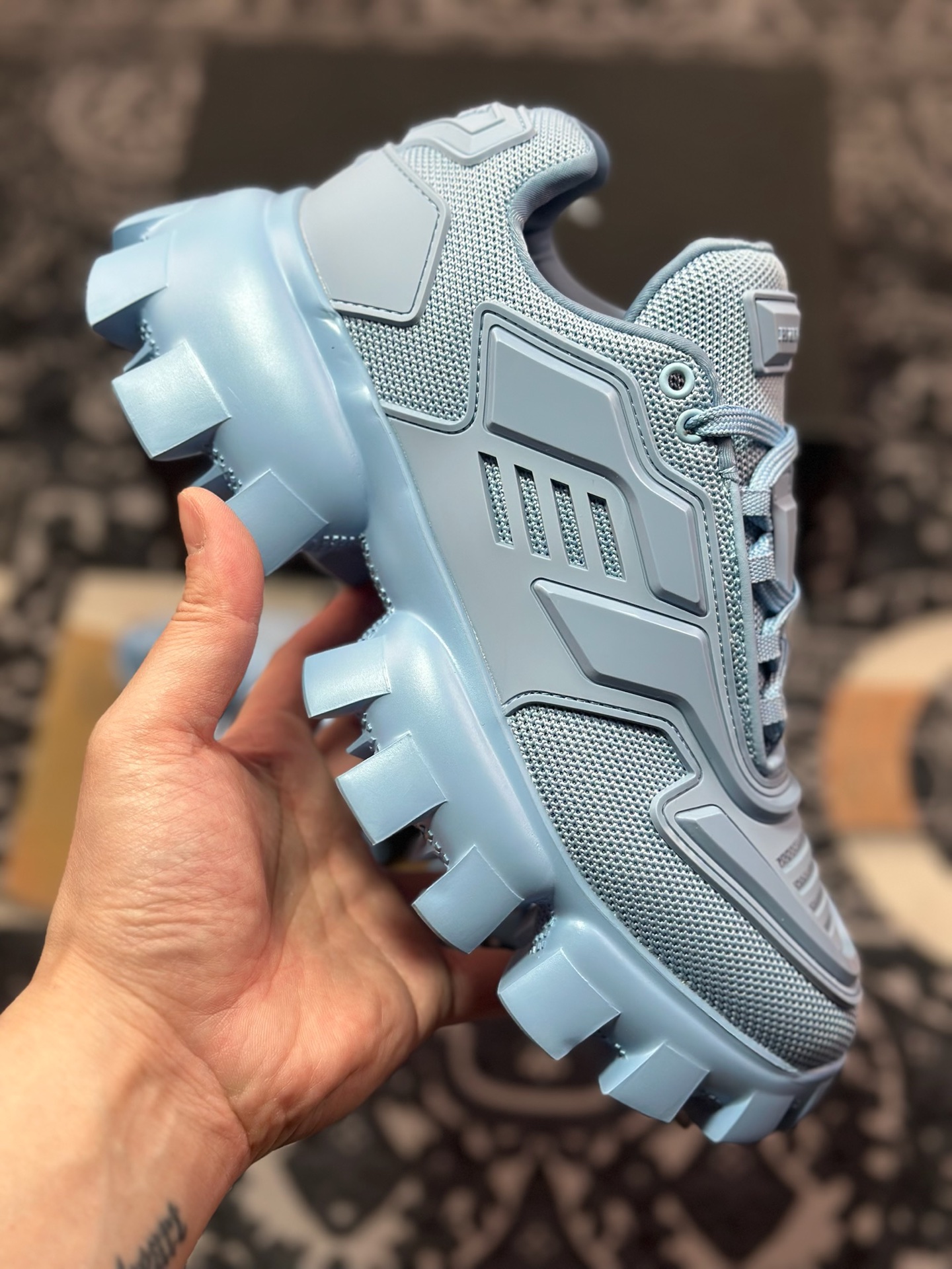 B7320  普拉达Prada Cloudbust Thunder Low Sneakers 百搭休闲运动鞋“浅蓝”2EG293_3KZU_F0076