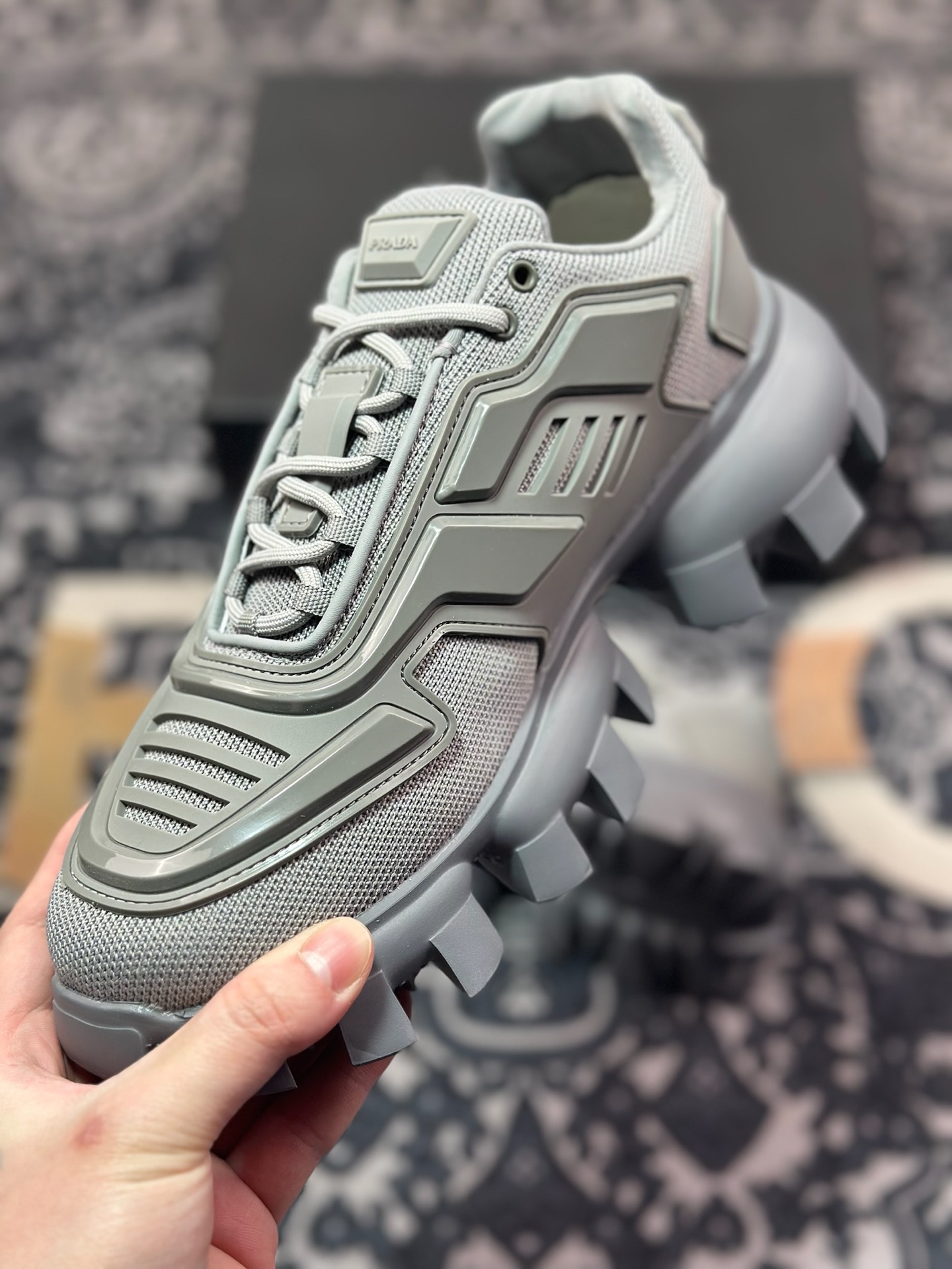B7320  普拉达Prada Cloudbust Thunder Low Sneakers 风暴老爹百搭休闲运动鞋“水泥深灰”2EG293_3KZU_F0417