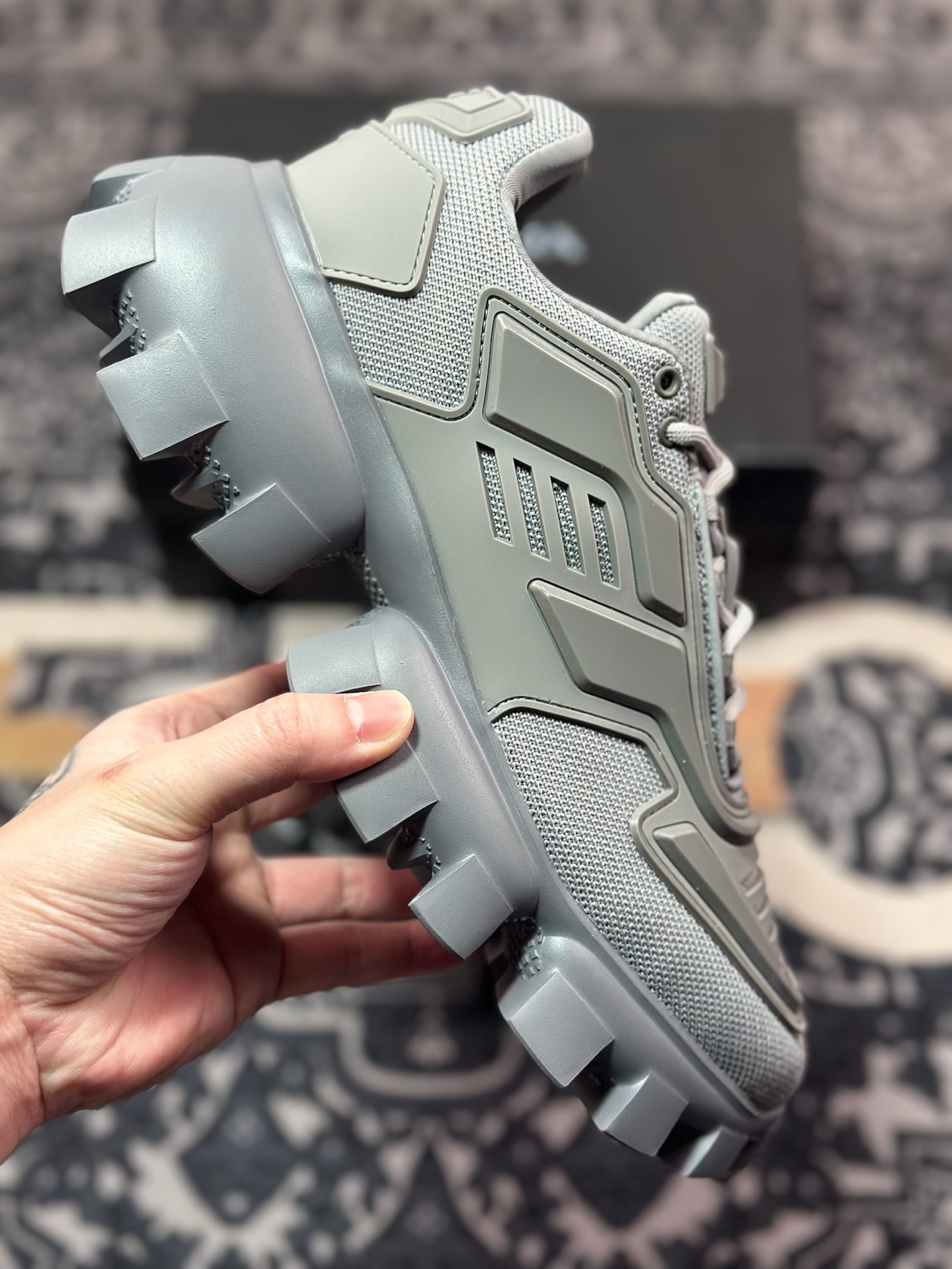 B7320  普拉达Prada Cloudbust Thunder Low Sneakers 风暴老爹百搭休闲运动鞋“水泥深灰”2EG293_3KZU_F0417