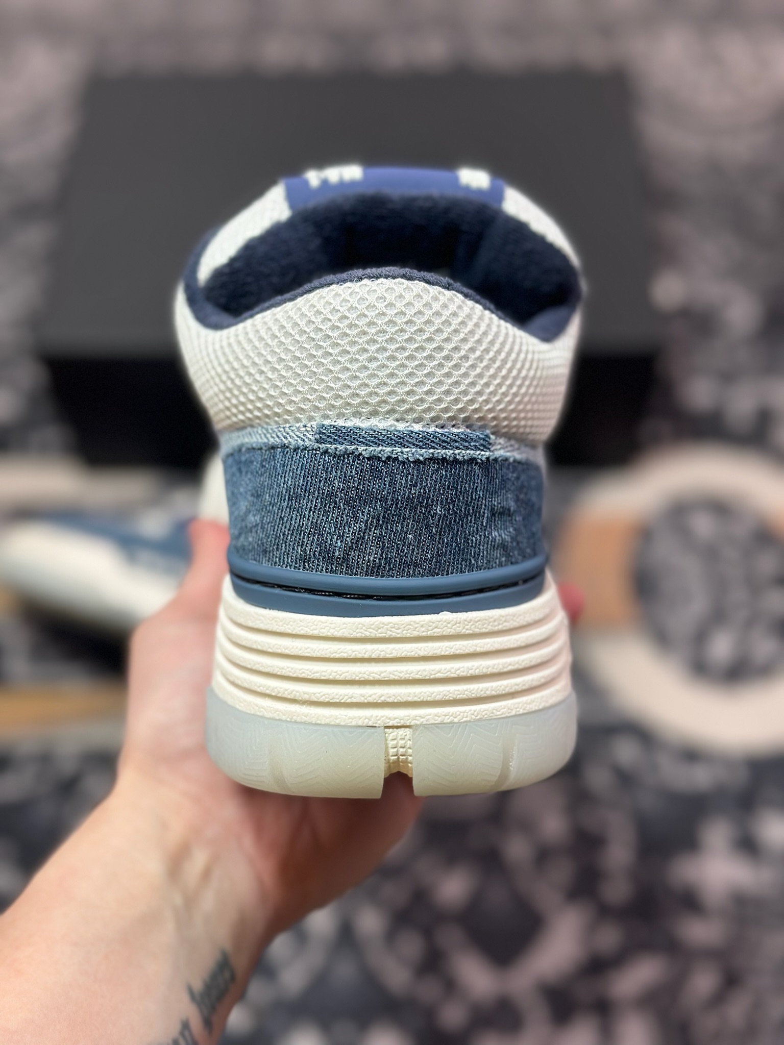 D6550  埃米尔/Amiri MA-1 Low-Top Sneakers MA-1系列低帮经典增高休闲运动鞋“牛仔蓝米白”