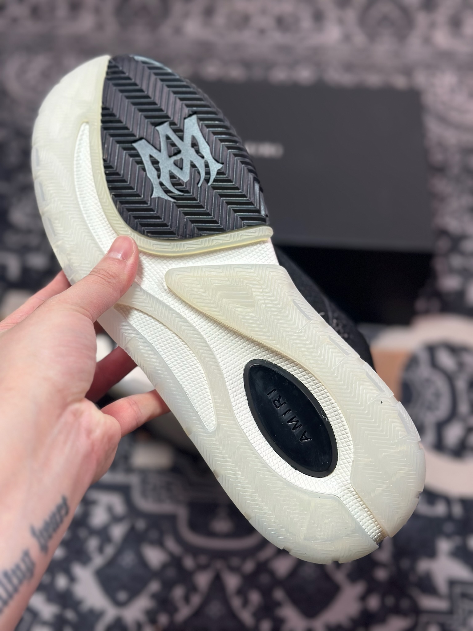 D6550  埃米尔/Amiri MA-1 Low-Top Sneakers MA-1系列低帮经典增高厚底面包风休闲运动鞋“黑炫钻石”