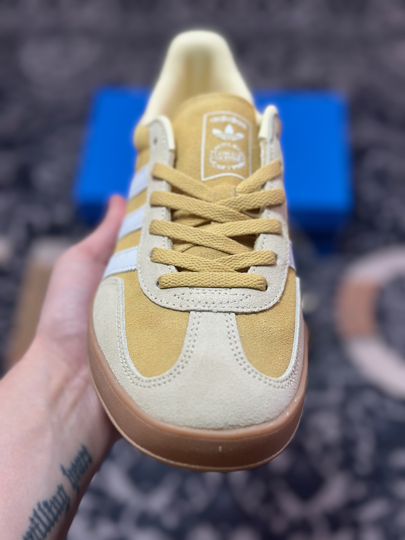 A4160  adidas Originals Gazelle INdoor 黄棕 三叶草休闲防滑耐磨低帮板鞋   JI3523