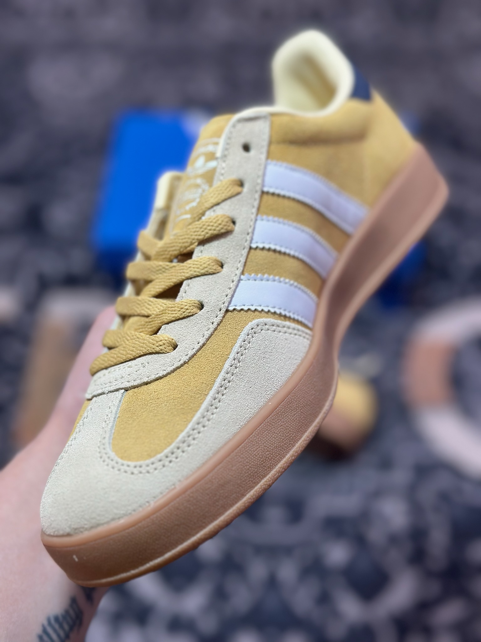 A4160  adidas Originals Gazelle INdoor 黄棕 三叶草休闲防滑耐磨低帮板鞋   JI3523