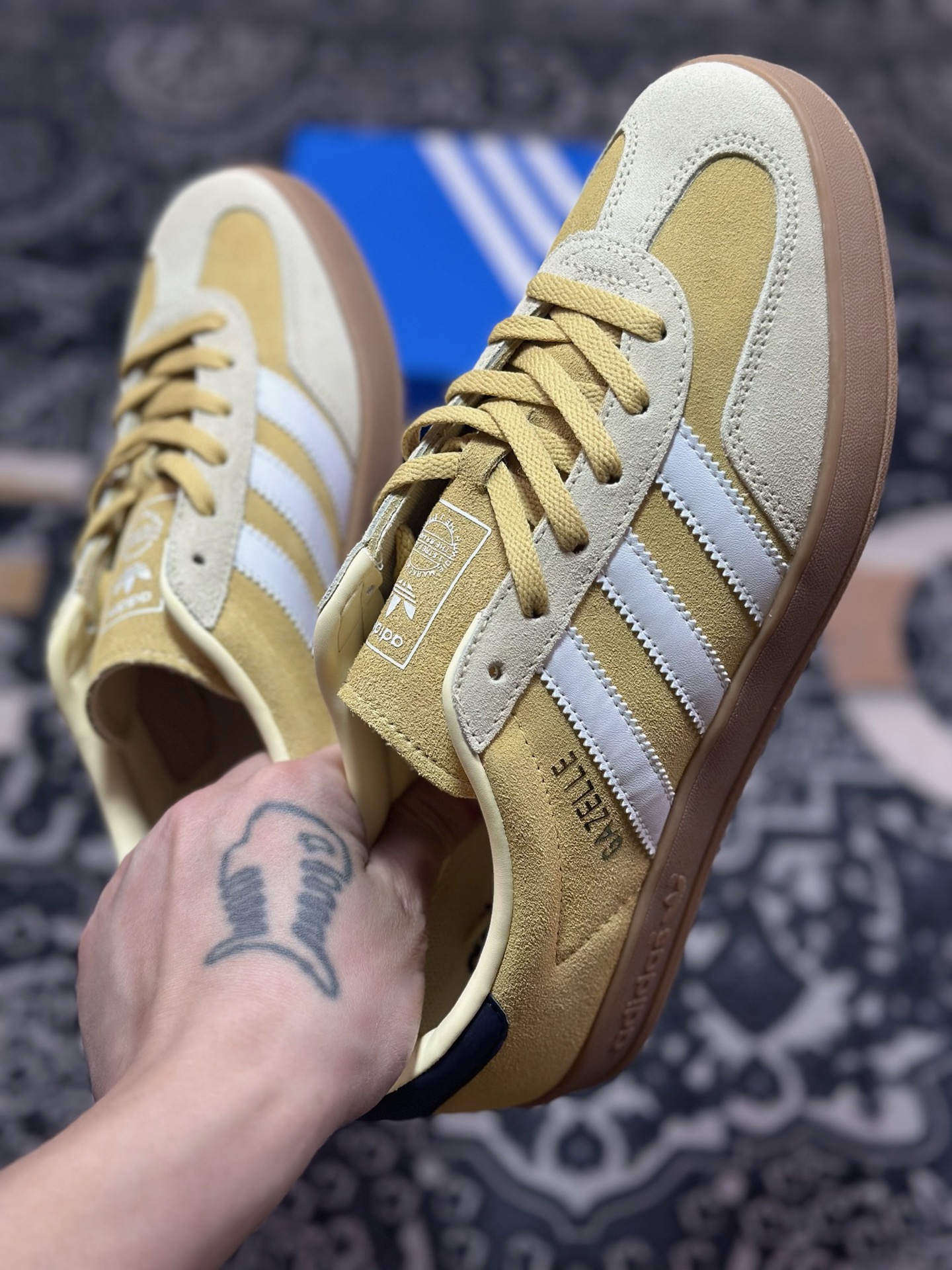 A4160  adidas Originals Gazelle INdoor 黄棕 三叶草休闲防滑耐磨低帮板鞋   JI3523