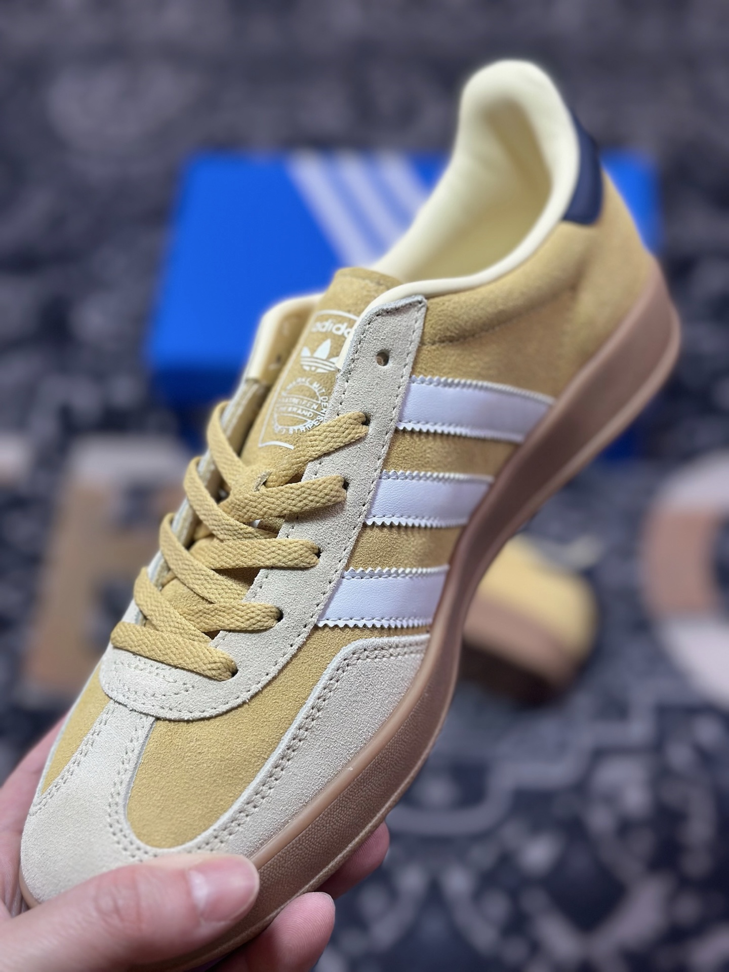 A4160  adidas Originals Gazelle INdoor 黄棕 三叶草休闲防滑耐磨低帮板鞋   JI3523
