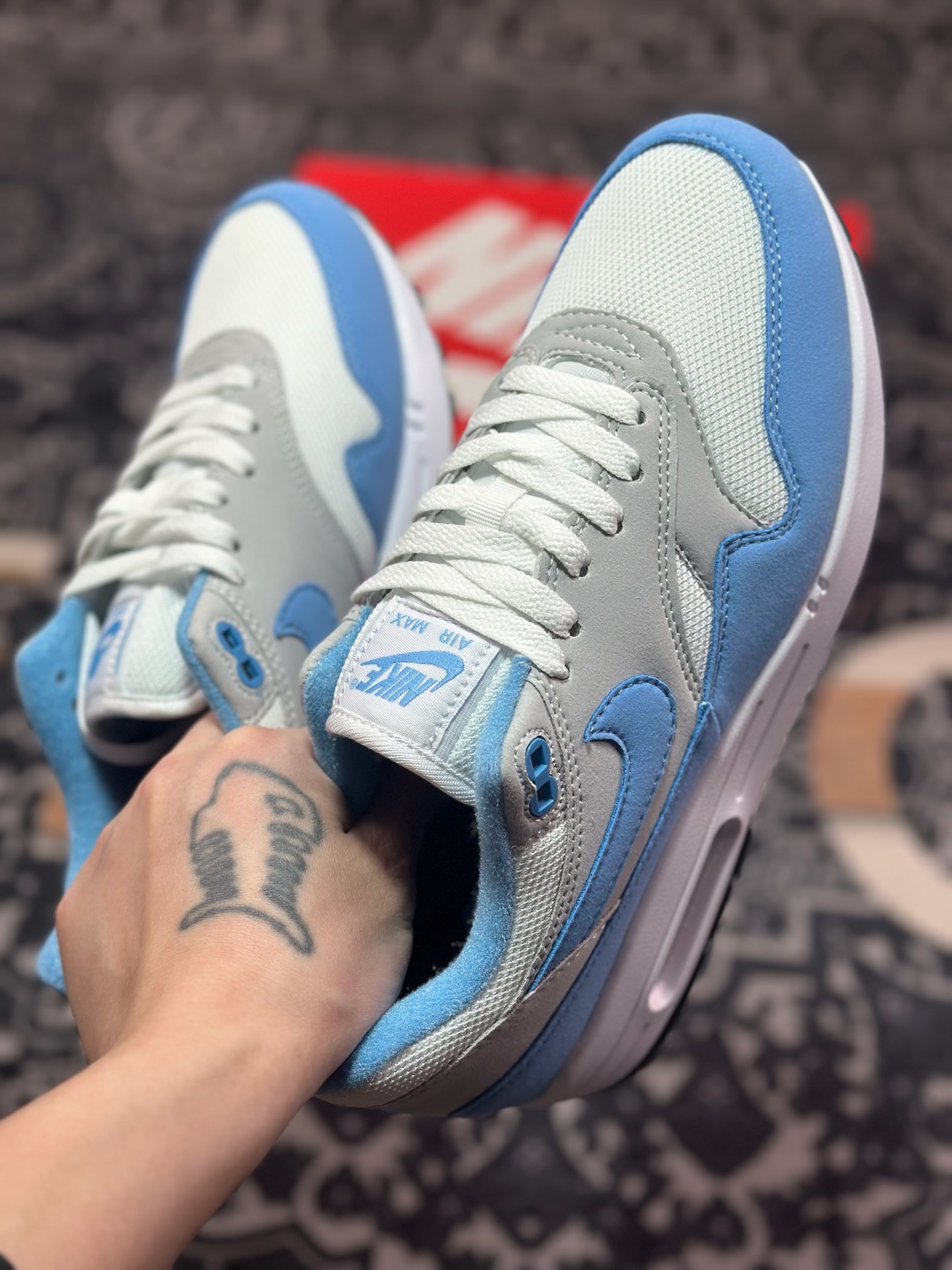 B0220  Nike Air Max 1 复刻拼接  复古休闲跑步鞋  FD9082-103